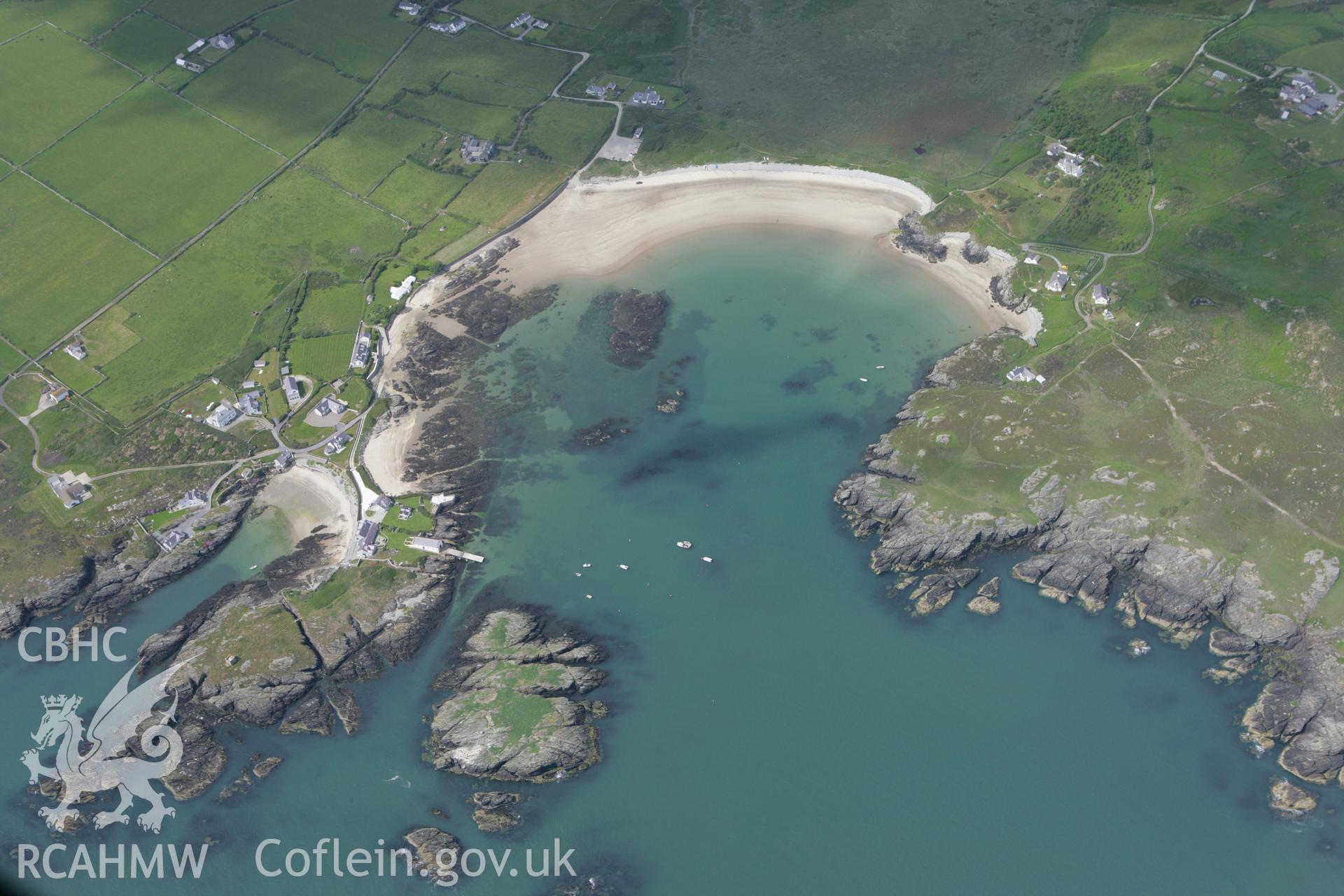 RCAHMW colour oblique photograph of Borthwen Bay, Rhoscolyn, Holy Island. Taken by Toby Driver on 13/06/2008.