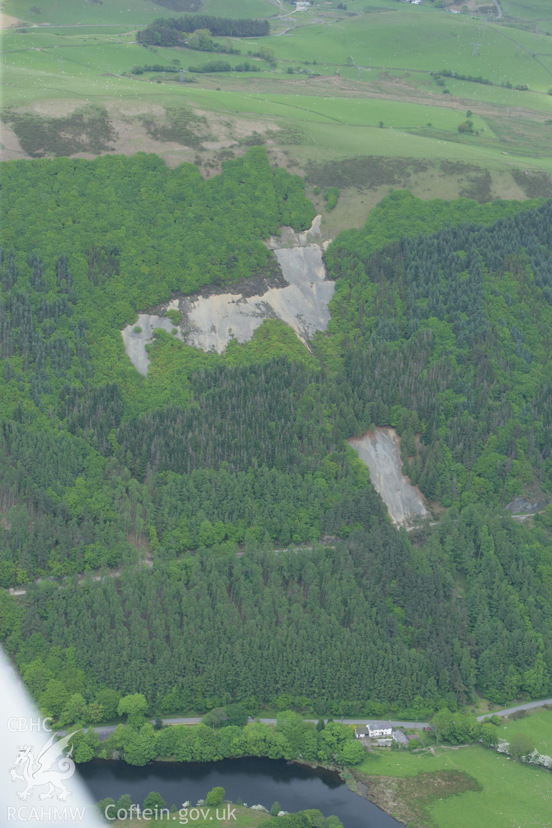 RCAHMW colour oblique photograph of Coed Dol-Fawr Mine. Taken by Toby Driver on 20/05/2008.