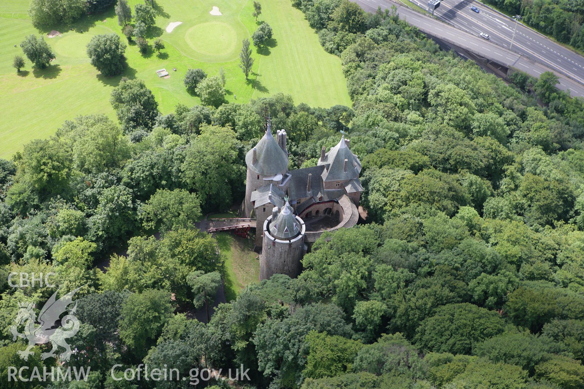 RCAHMW colour oblique photograph of Castle Coch, Tongwynlais. Taken by Toby Driver on 21/07/2008.