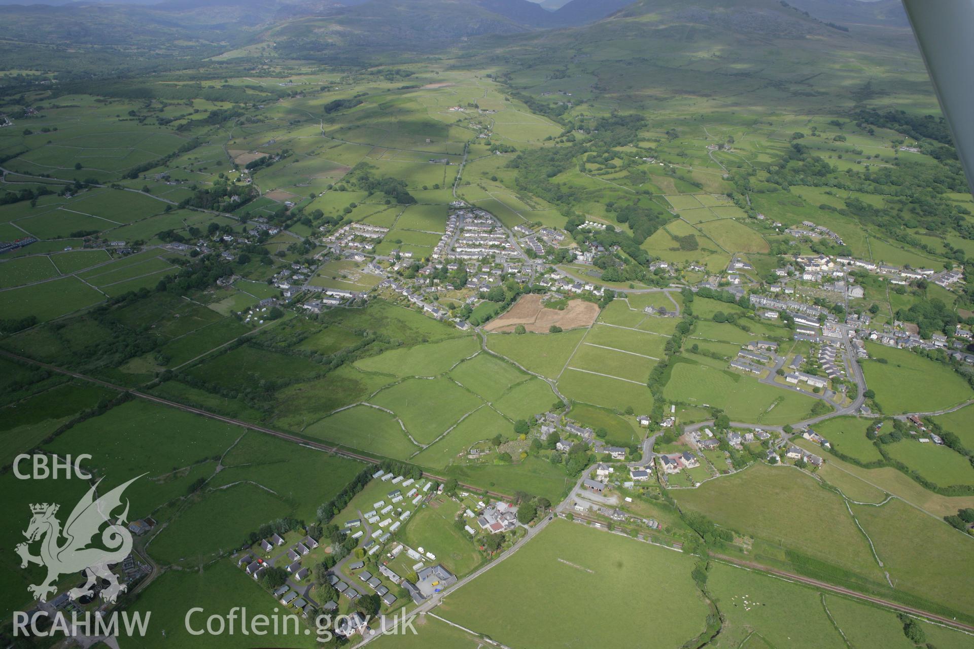 RCAHMW colour oblique photograph of Dyffryn Ardudwy, view from the south-west. Taken by Toby Driver on 13/06/2008.