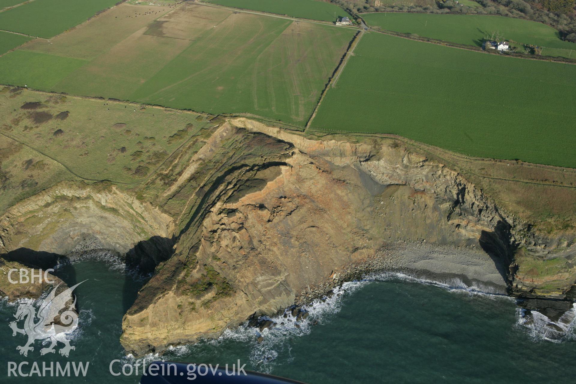 RCAHMW colour oblique photograph of Black Point Rath, promontory fort. Taken by Toby Driver on 04/03/2008.