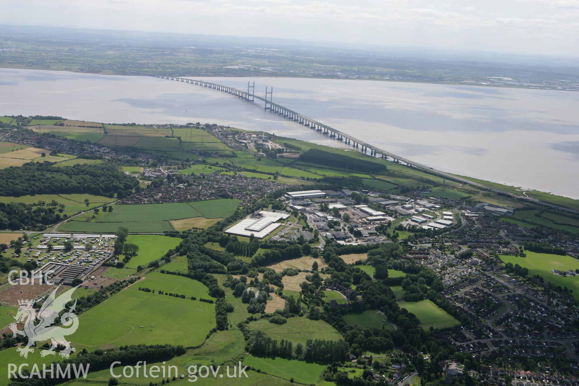 RCAHMW colour oblique photograph of the Second Severn Crossing (M4 Motorway). Taken by Toby Driver on 21/07/2008.