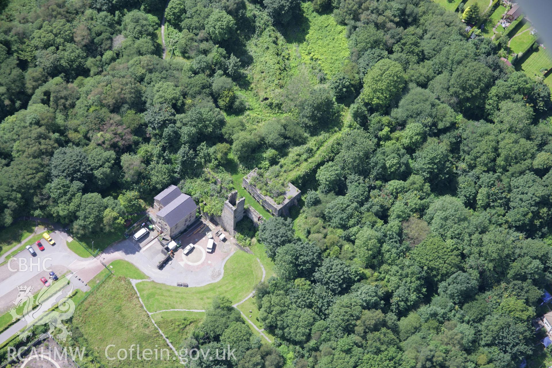 RCAHMW colour oblique aerial photograph of Tondu Ironworks. Taken on 30 July 2007 by Toby Driver