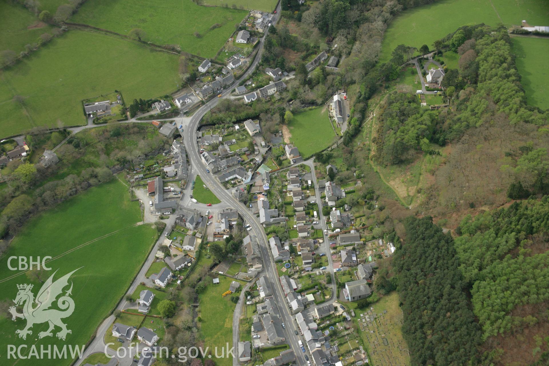 RCAHMW colour oblique aerial photograph of Talybont. Taken on 17 April 2007 by Toby Driver