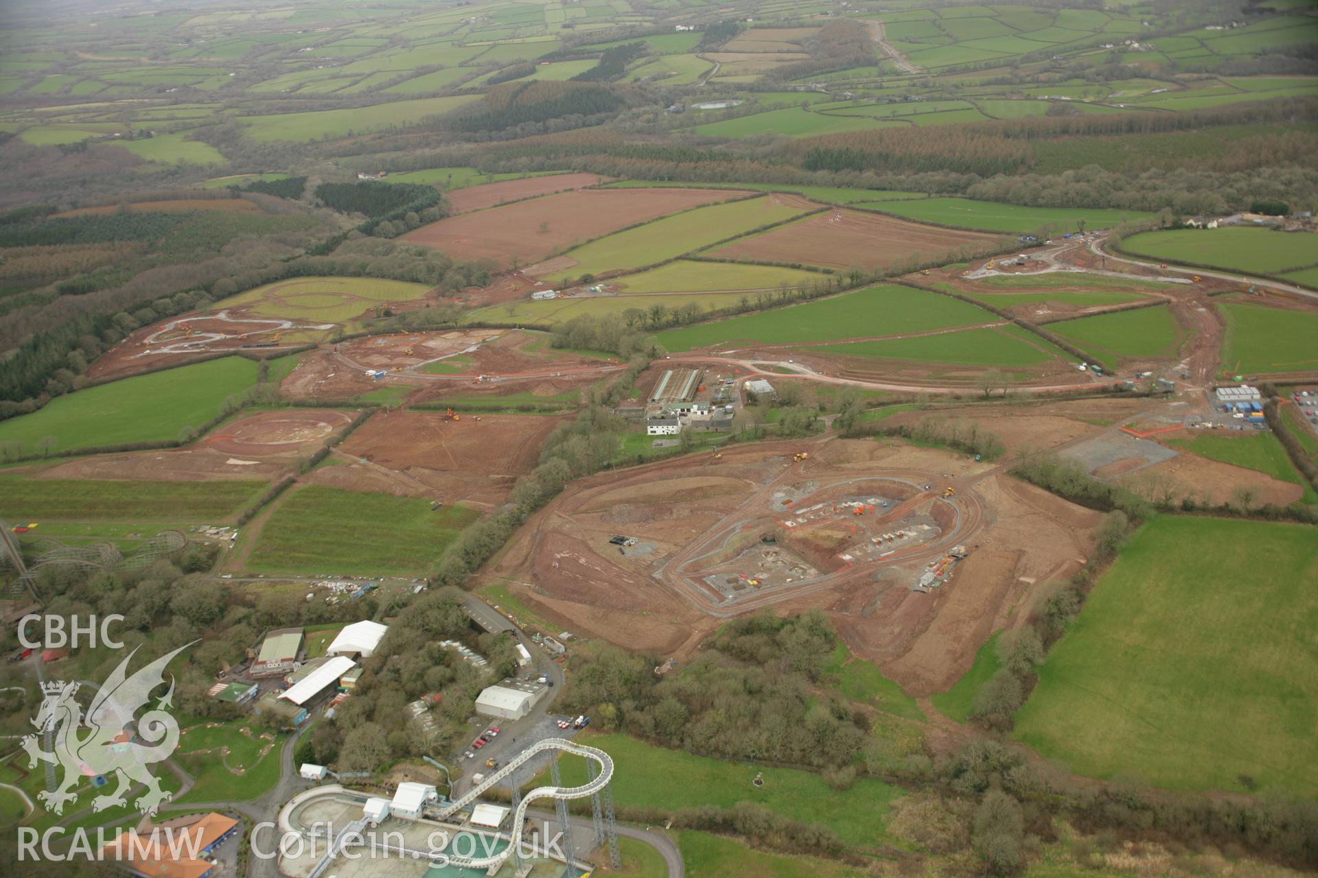 RCAHMW colour oblique aerial photograph of Bluestone Holiday Village, Narberth. Taken on 16 March 2007 by Toby Driver