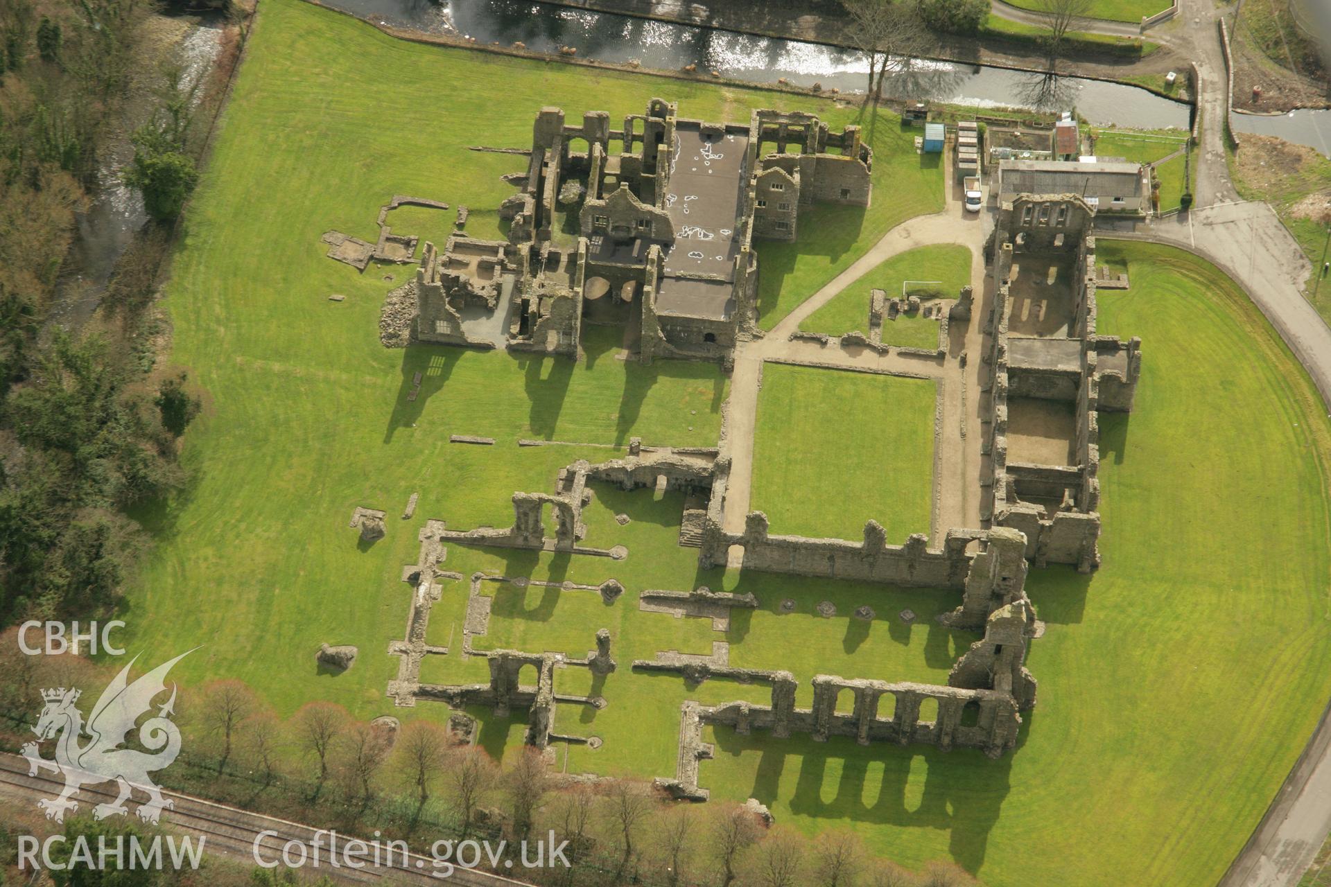 RCAHMW colour oblique aerial photograph of Neath Abbey. Taken on 16 March 2007 by Toby Driver
