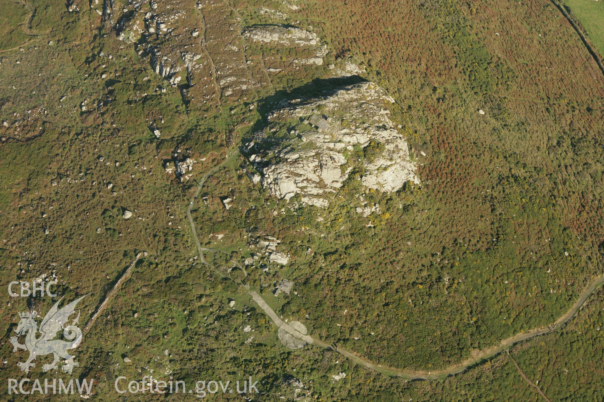 RCAHMW colour oblique photograph of Carn Llidi burial chambers. Taken by Toby Driver on 23/10/2007.