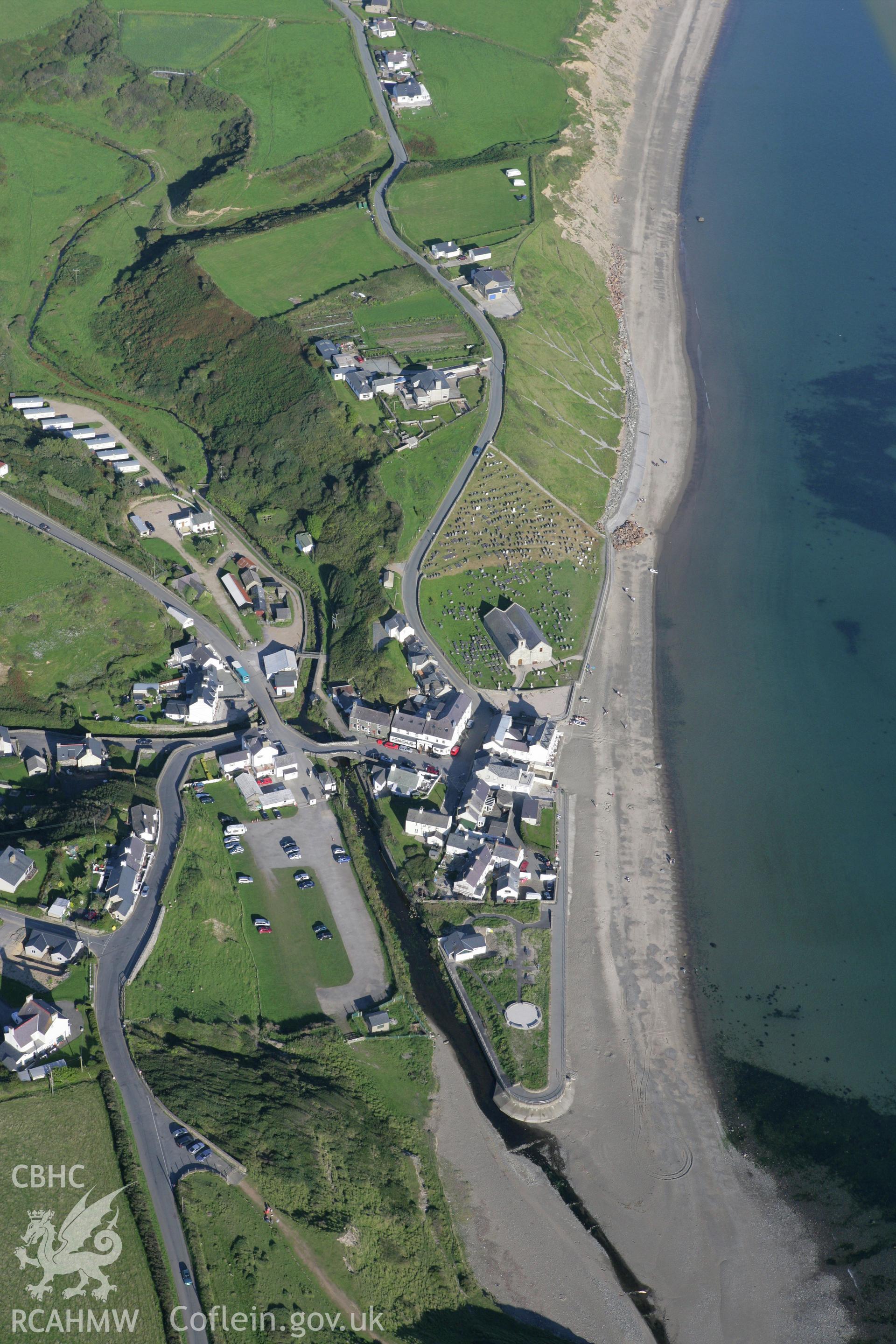 RCAHMW colour oblique aerial photograph of Aberdaron. Taken on 06 September 2007 by Toby Driver