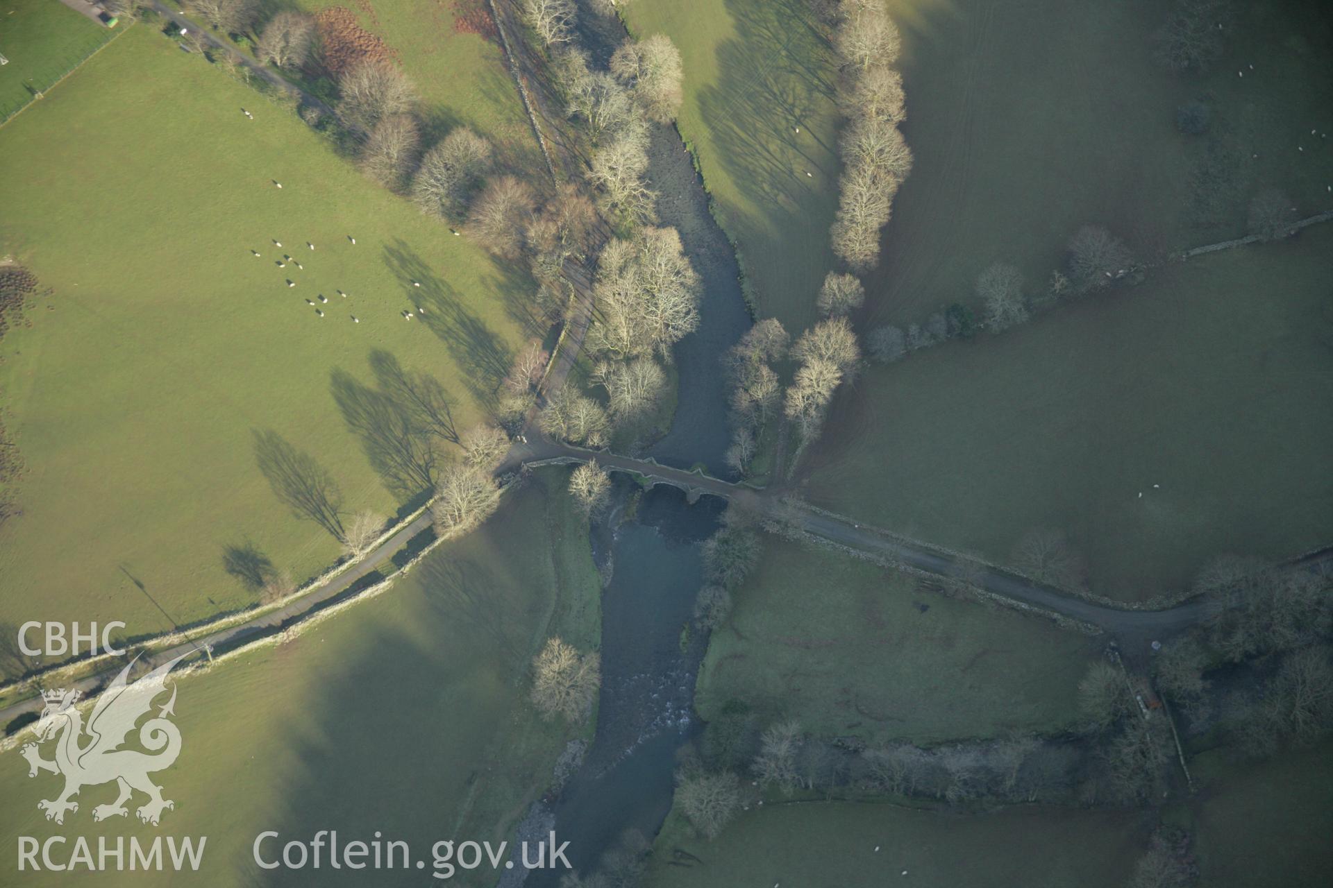 RCAHMW colour oblique aerial photograph of Pont Dol-y-Moch. Taken on 25 January 2007 by Toby Driver