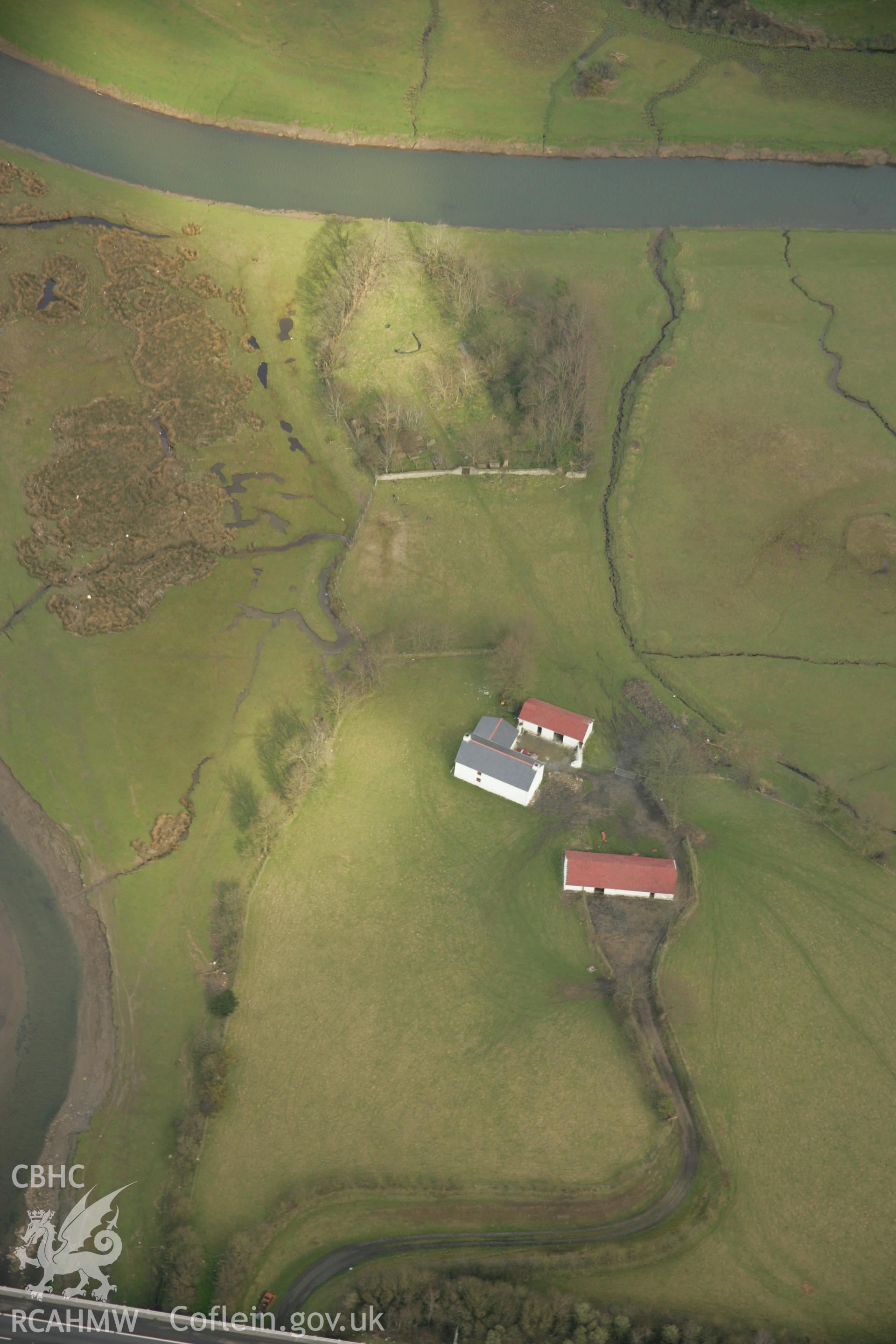 RCAHMW colour oblique aerial photograph of St Teilo's Church, Llandeilo Talybont. Taken on 16 March 2007 by Toby Driver