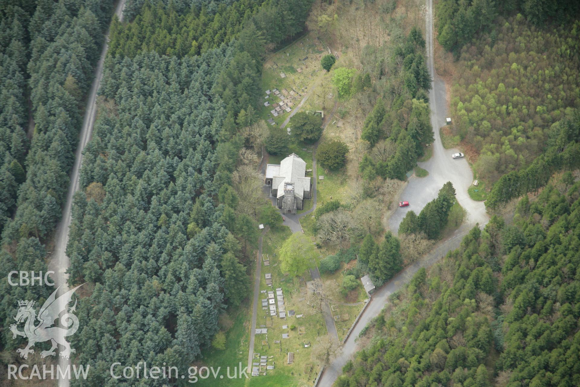 RCAHMW colour oblique aerial photograph of Hafod Uchtryd Church. Taken on 17 April 2007 by Toby Driver