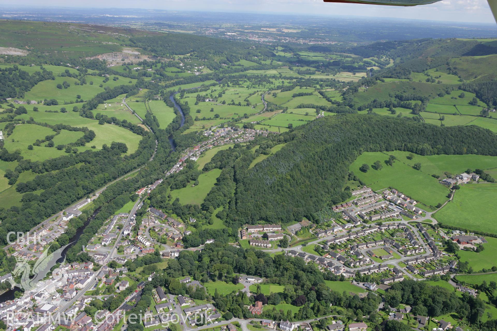 RCAHMW colour oblique aerial photograph of Llangollen. Taken on 24 July 2007 by Toby Driver