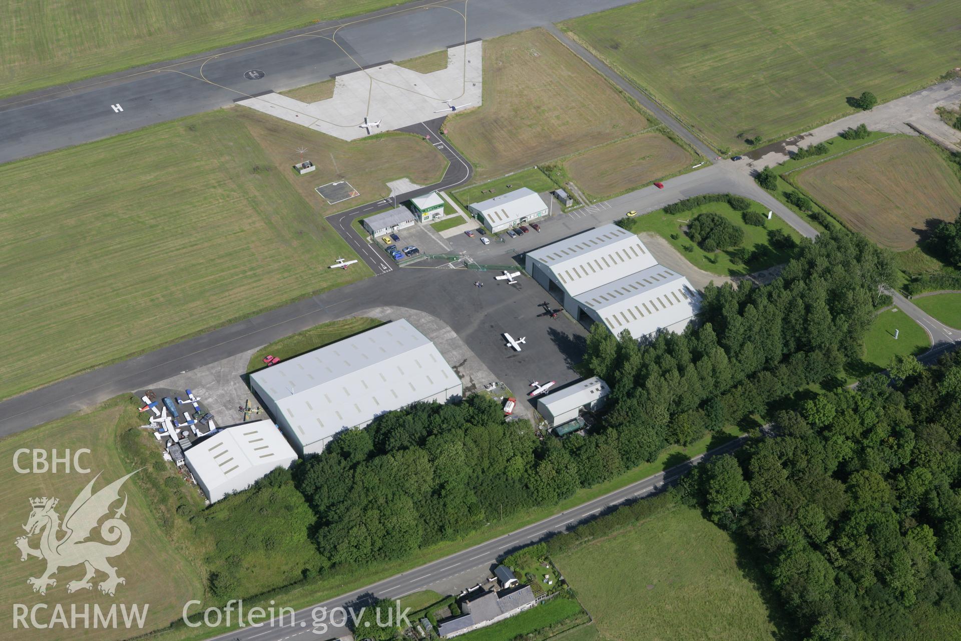 RCAHMW colour oblique photograph of Haverfordwest Airport. Taken by Toby Driver on 01/08/2007.