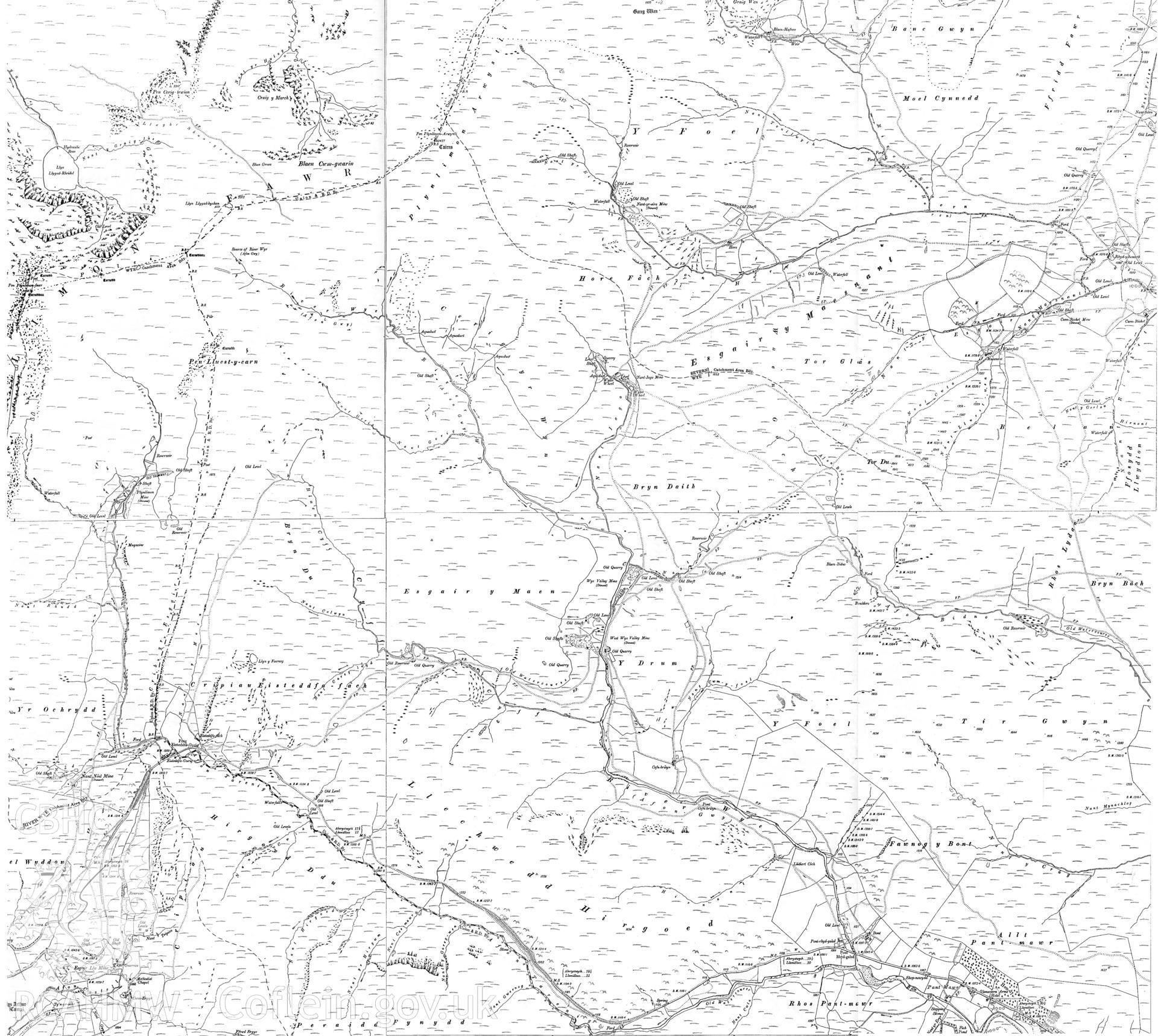 Part of a second edition OS map from 1903, showing Y Foel and the surrounding area.