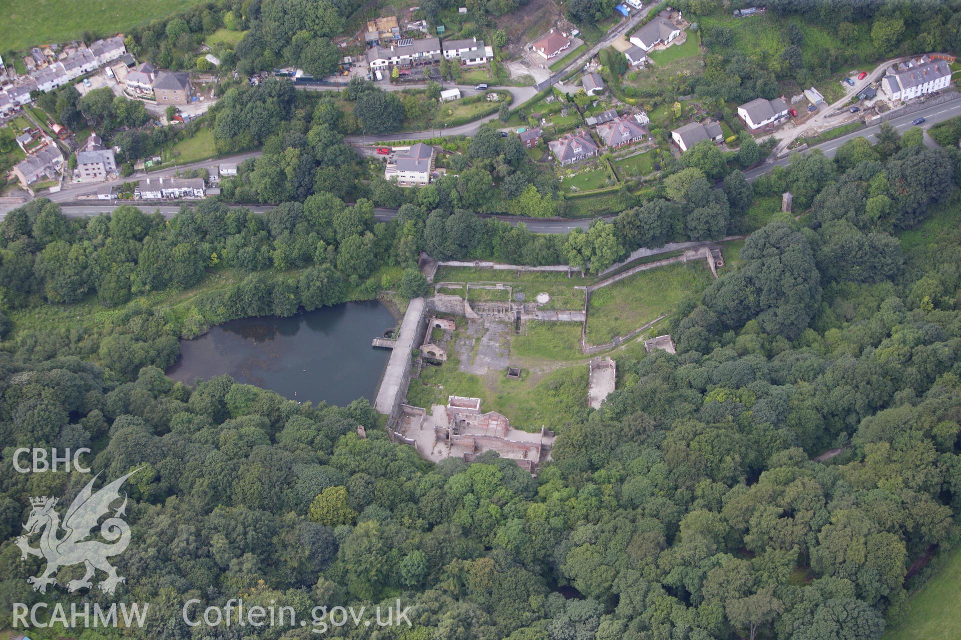 RCAHMW colour oblique aerial photograph of Greenfield Valley Mills, Holywell. Taken on 30 July 2009 by Toby Driver