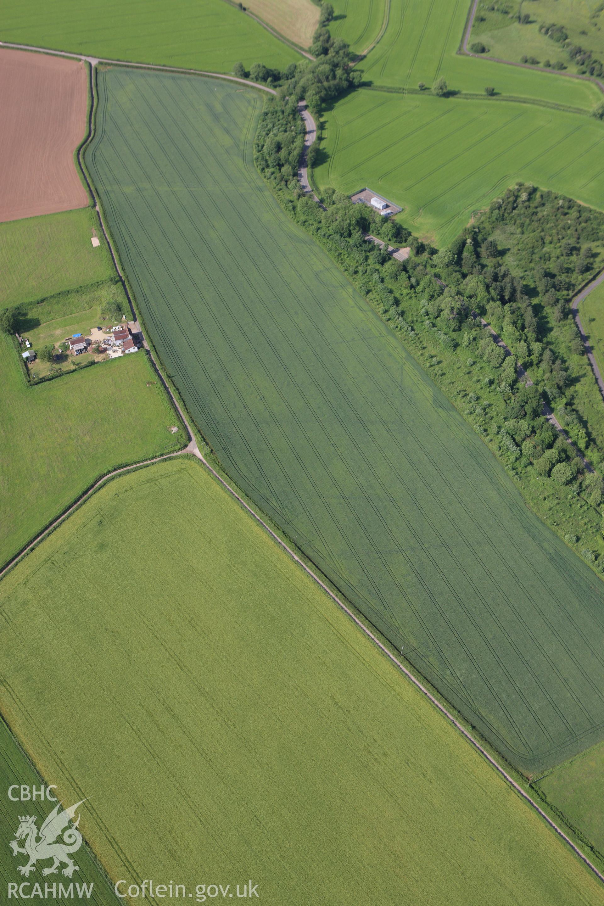 RCAHMW colour oblique aerial photograph of Trewen enclosure complex and ancient field system. Taken on 11 June 2009 by Toby Driver