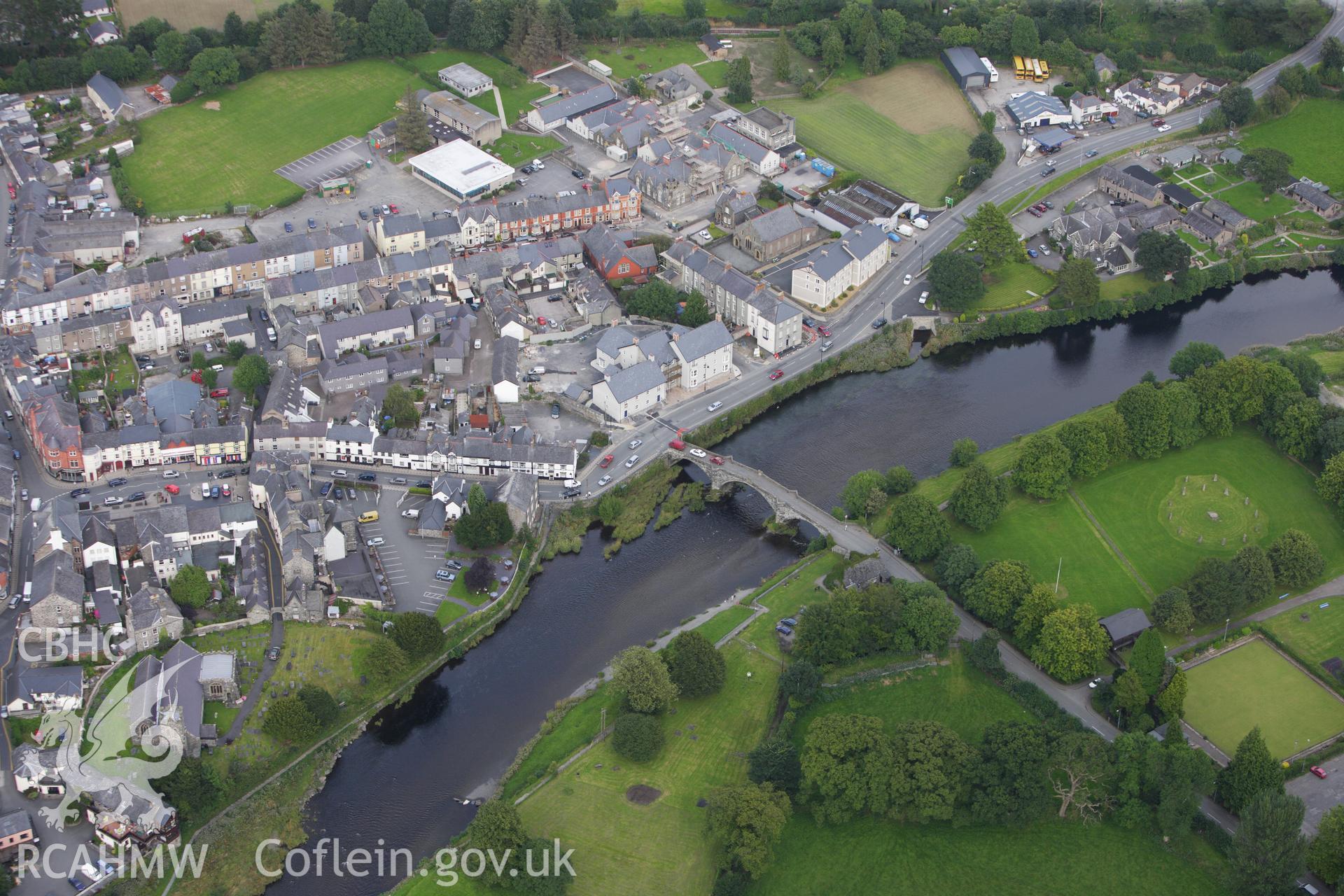 RCAHMW colour oblique aerial photograph of Llanrwst. Taken on 06 August 2009 by Toby Driver