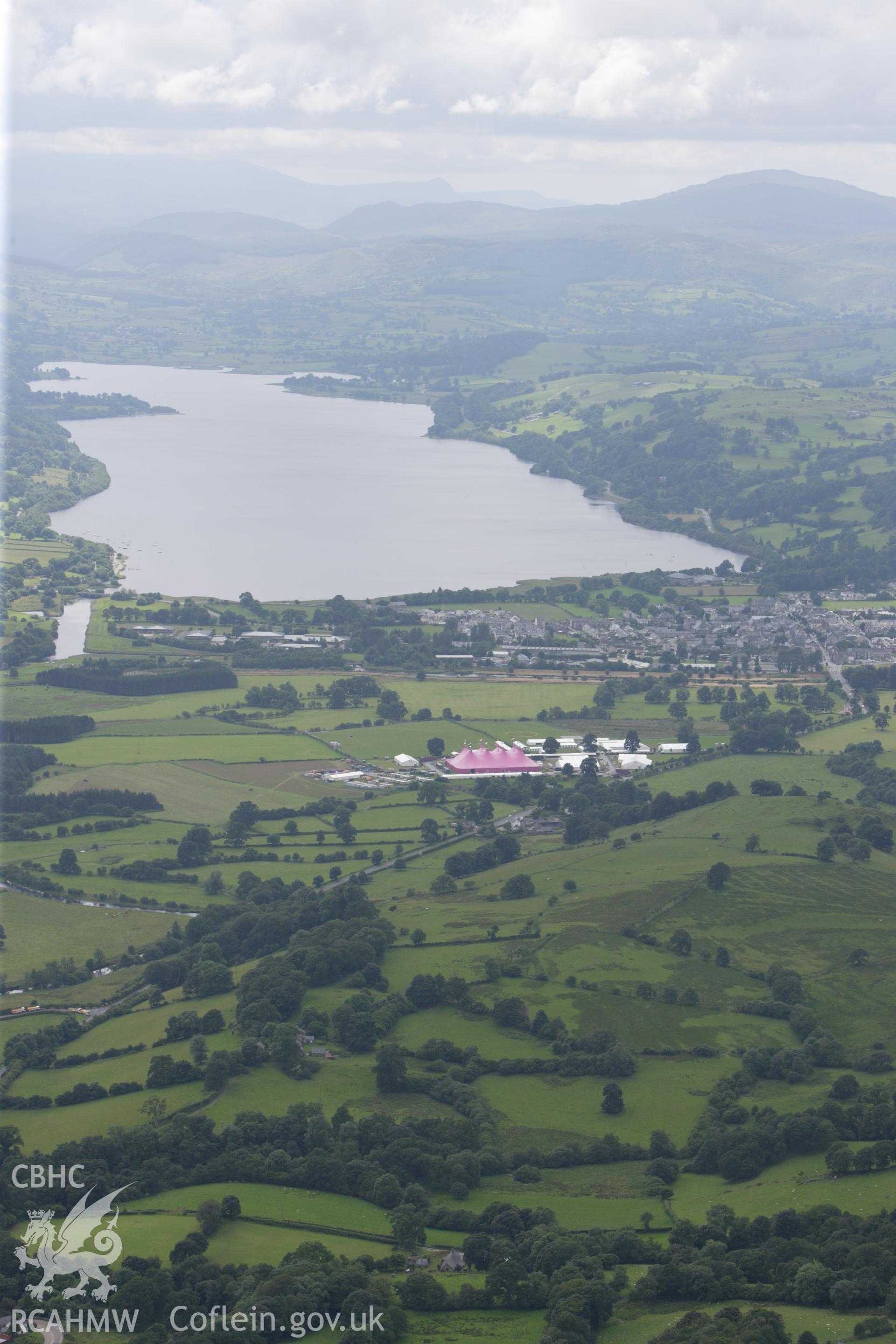 RCAHMW colour oblique aerial photograph of Llyn Tegid (Bala Lake), viewed from the north-east. Taken on 08 July 2009 by Toby Driver