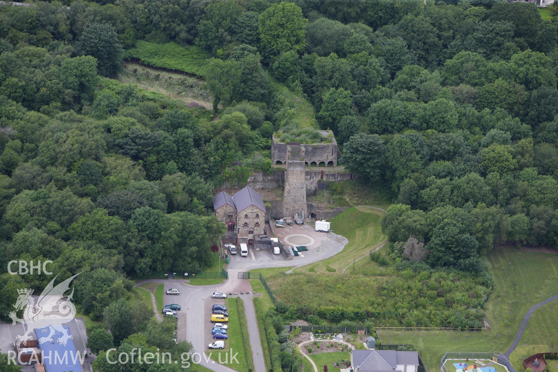 RCAHMW colour oblique aerial photograph of Tondu Ironworks. Taken on 09 July 2009 by Toby Driver