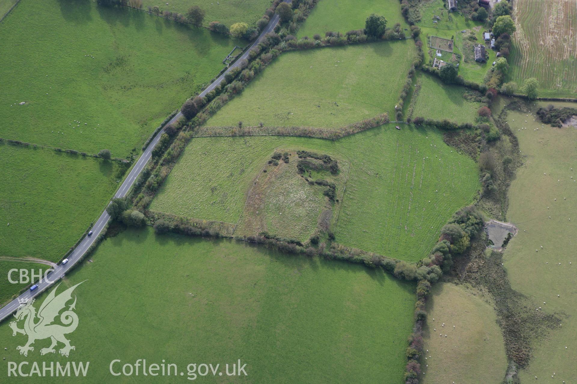 RCAHMW colour oblique aerial photograph of Moel Fodig Defended Enclosure. Taken on 13 October 2009 by Toby Driver