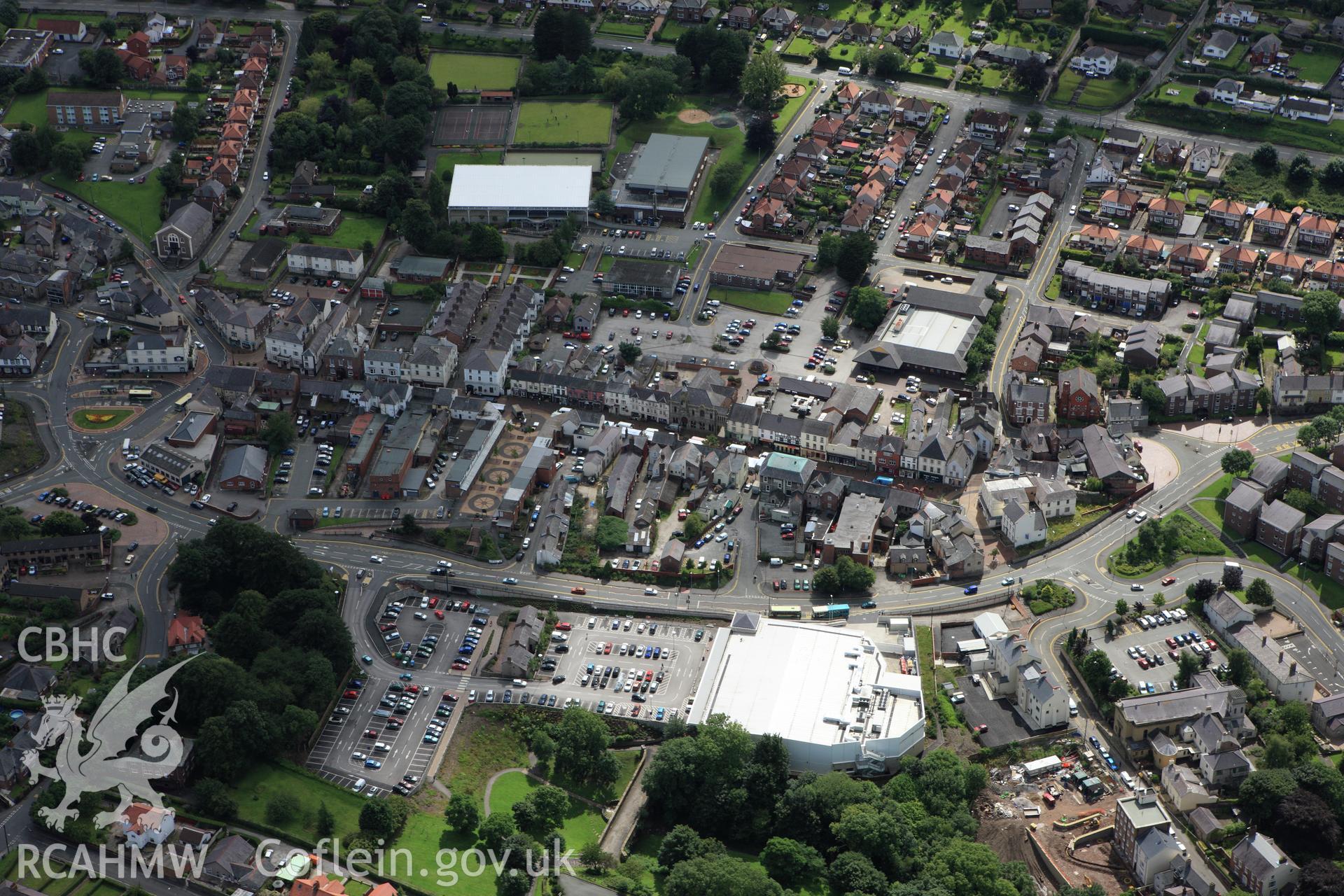 RCAHMW colour oblique aerial photograph of Holywell town, from north. Taken on 30 July 2009 by Toby Driver