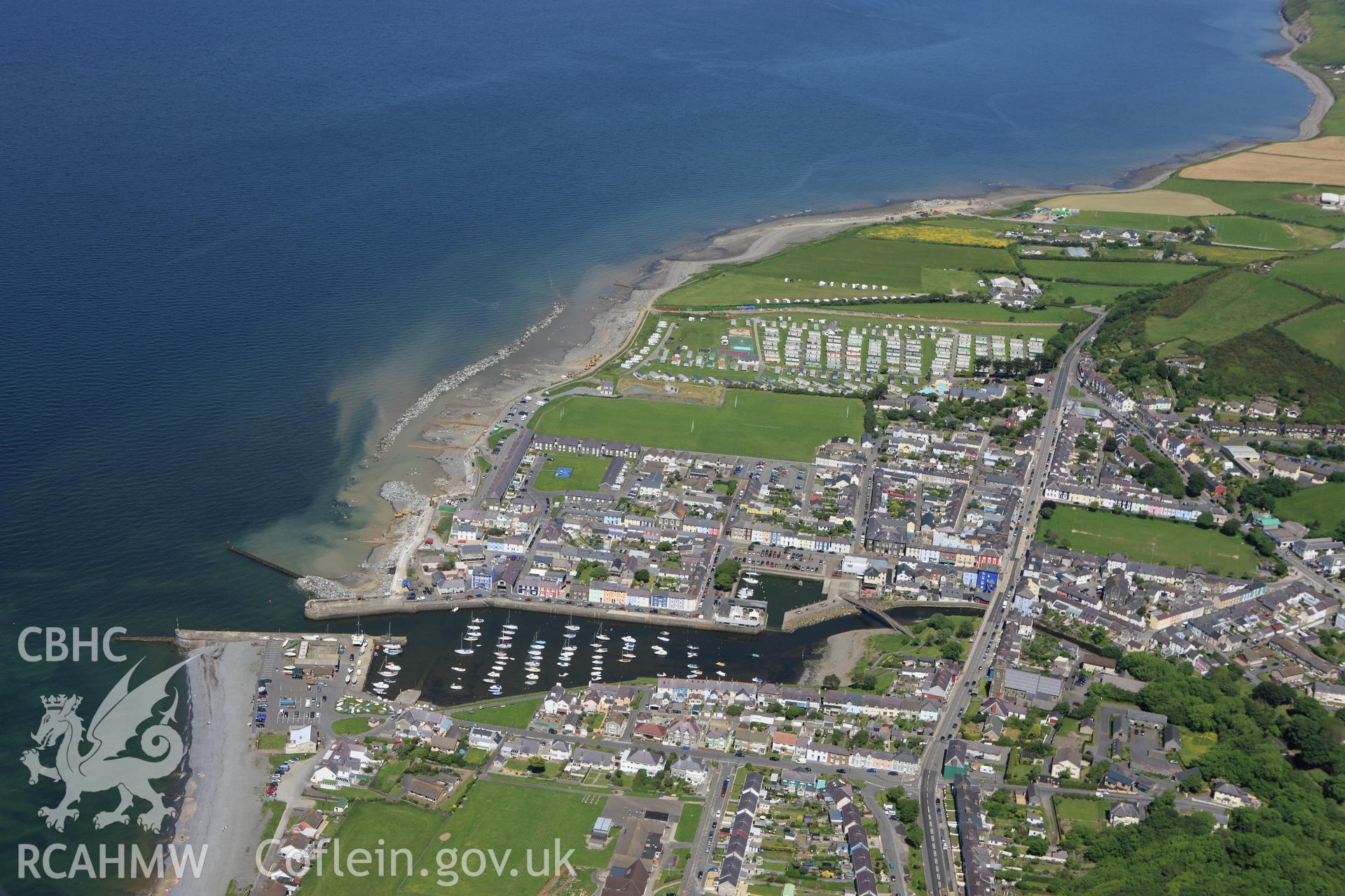 RCAHMW colour oblique aerial photograph of Aberaeron. Taken on 01 June 2009 by Toby Driver