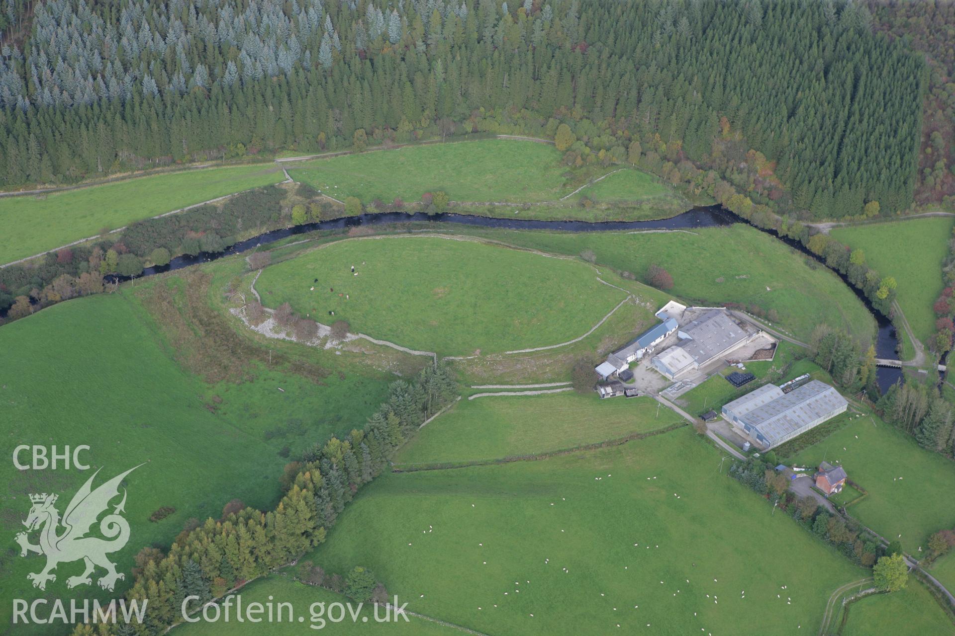 RCAHMW colour oblique aerial photograph of Caer Ddunod. Taken on 13 October 2009 by Toby Driver