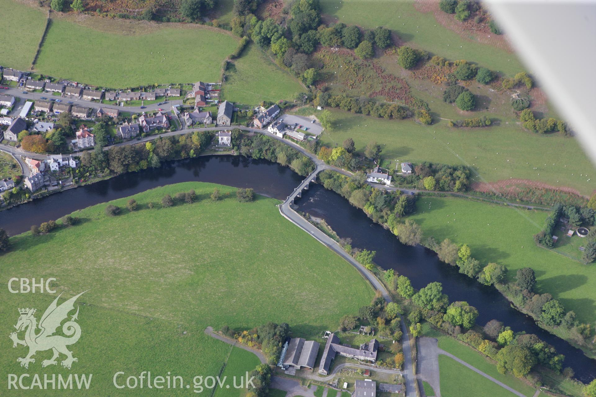 RCAHMW colour oblique aerial photograph of Pont Carrog. Taken on 13 October 2009 by Toby Driver