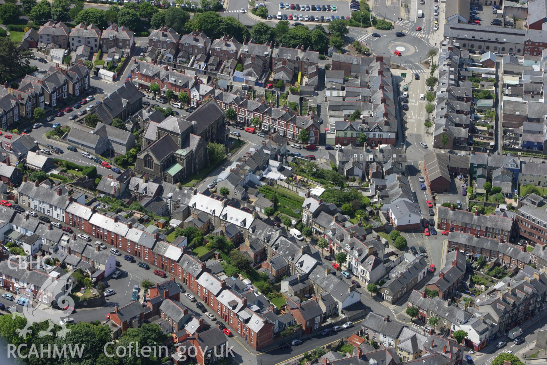 RCAHMW colour oblique aerial photograph of Aberystwyth. Taken on 02 June 2009 by Toby Driver