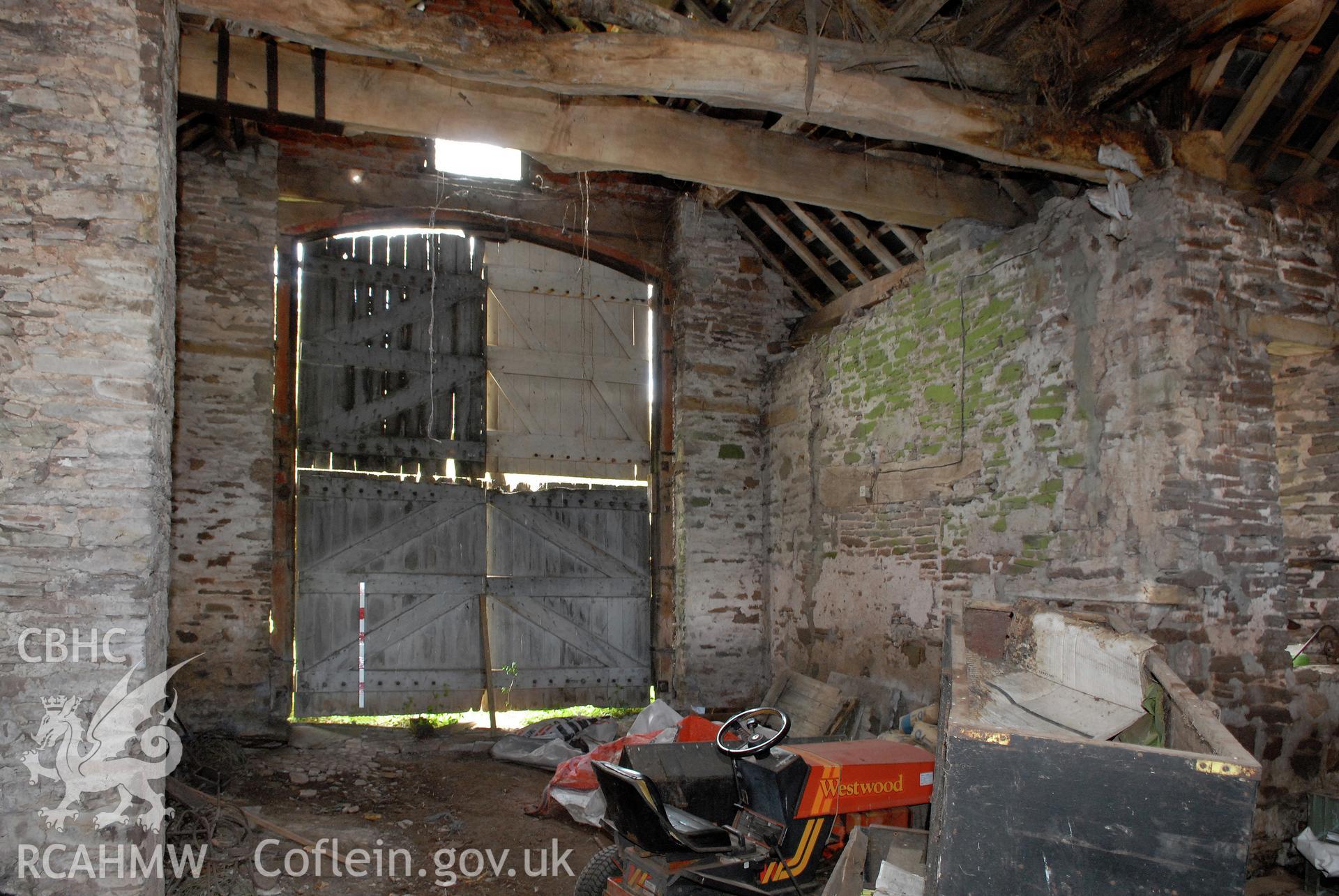Interior view of the barn from the east-south-east.