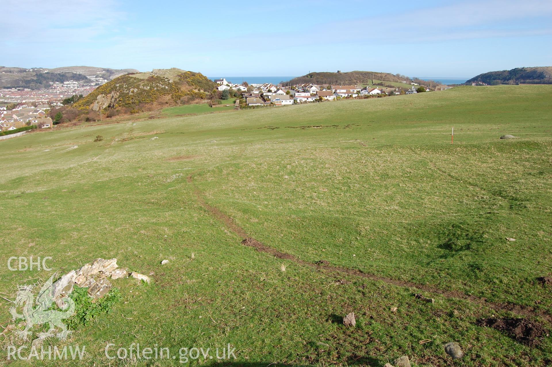 Digital photograph from an archaeological assessment of Deganwy Castle, carried out by Gwynedd Archaeological Trust, 2009. Vardre North settlement.