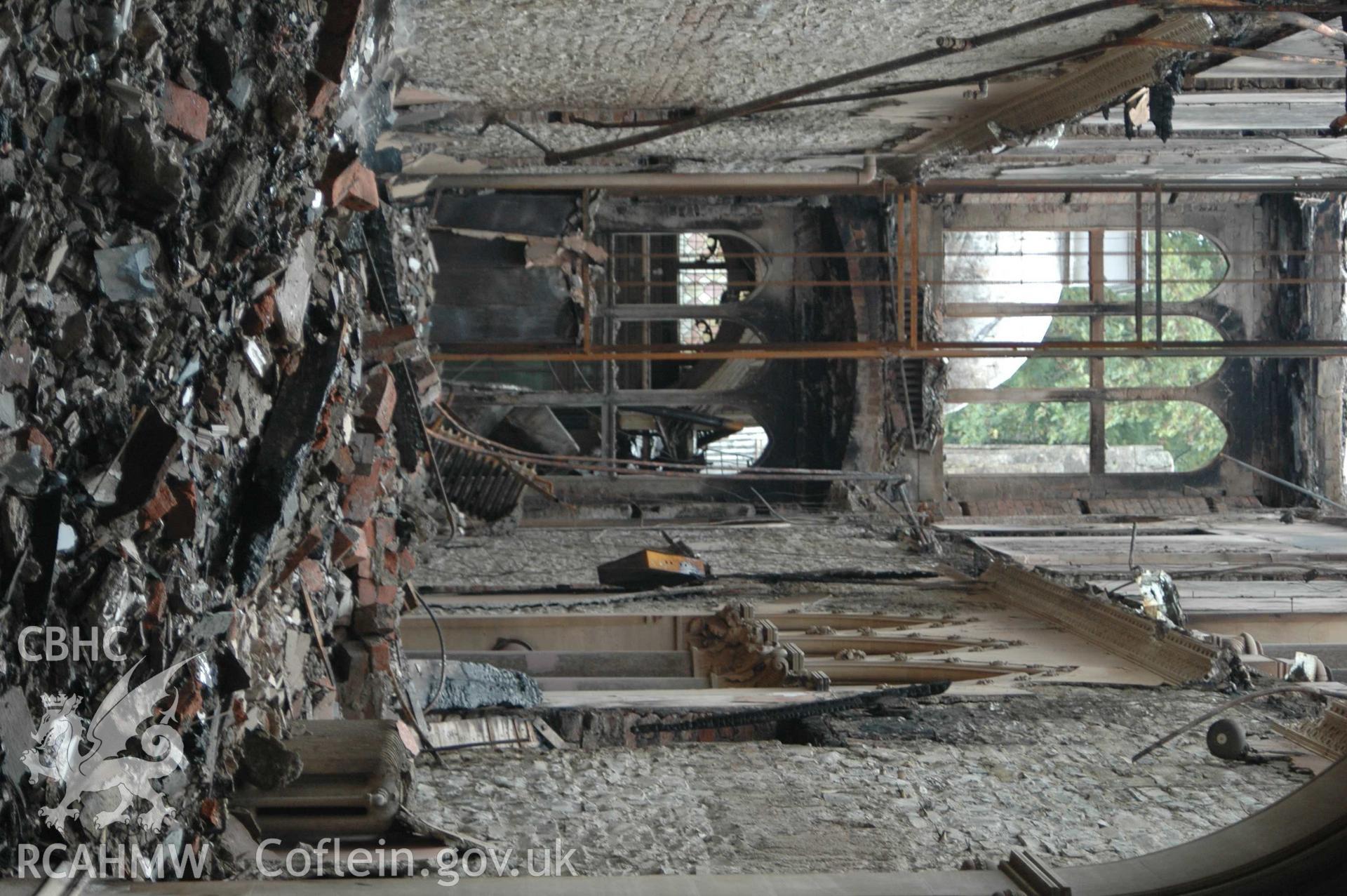 Hafodunos Hall taken by David Howarth after the fire in 2004.