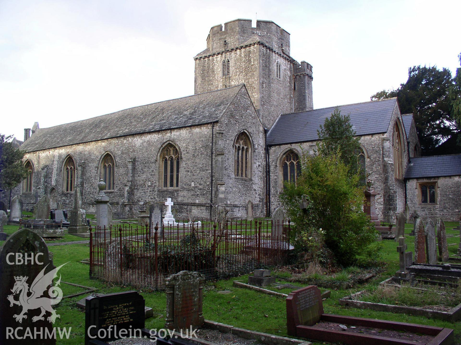 Colour digital photograph showing the exterior of the Church of the Holy Cross, Cowbridge.