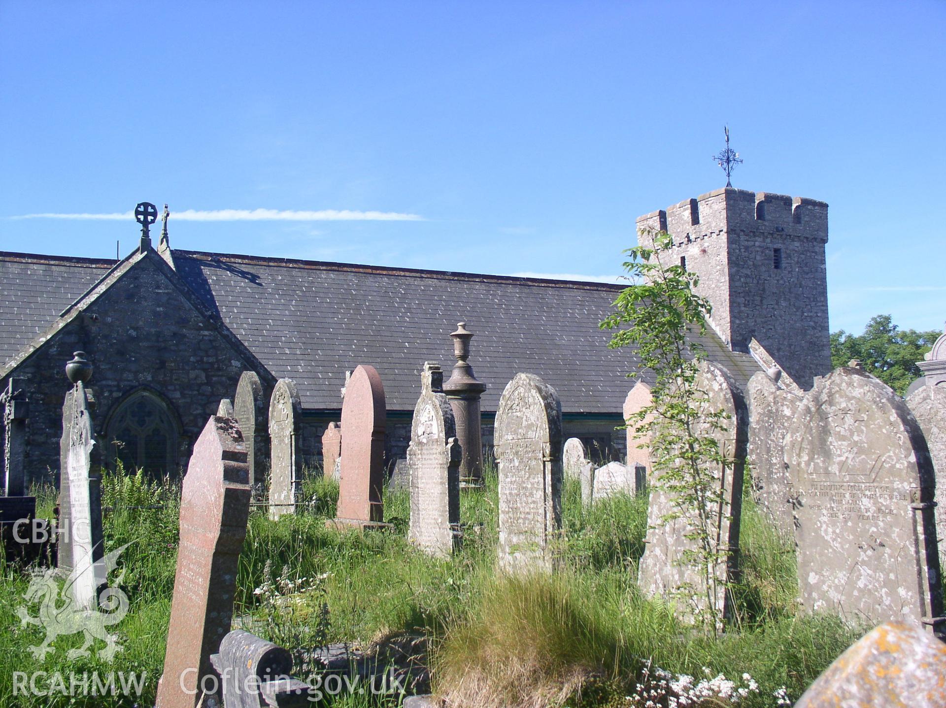 Colour digital photograph showing the exterior of St Cynog's Church, Hirwaun; Glamorgan.