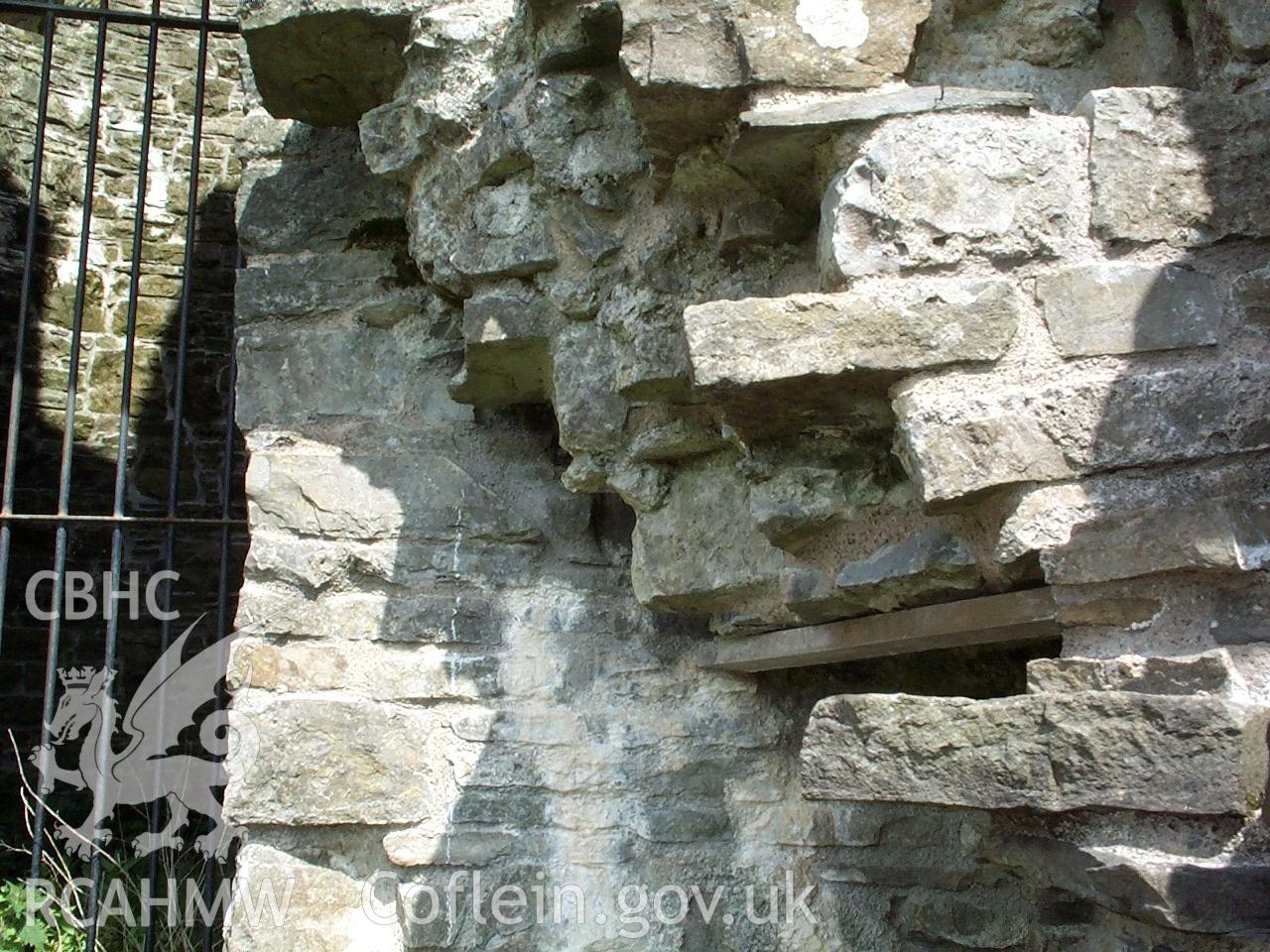 Colour digital image relating to  Standing Building Recording Report for Dinefwr Castle North West Tower 2002.