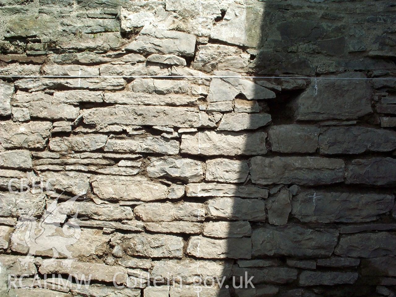 Colour digital image relating to  Standing Building Recording Report for Dinefwr Castle North West Tower 2002.