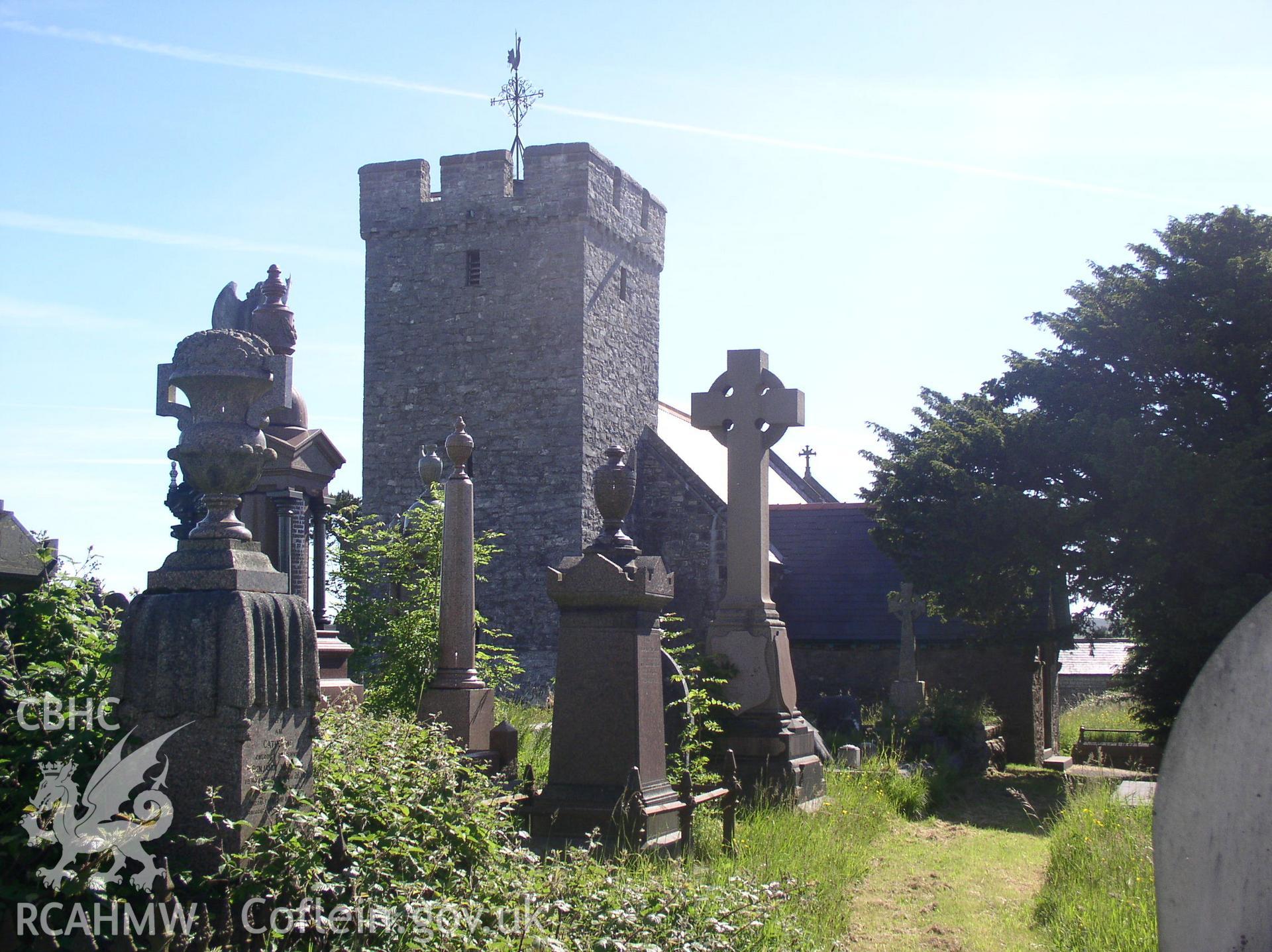 Colour digital photograph showing the exterior of St Cynog's Church, Hirwaun; Glamorgan.
