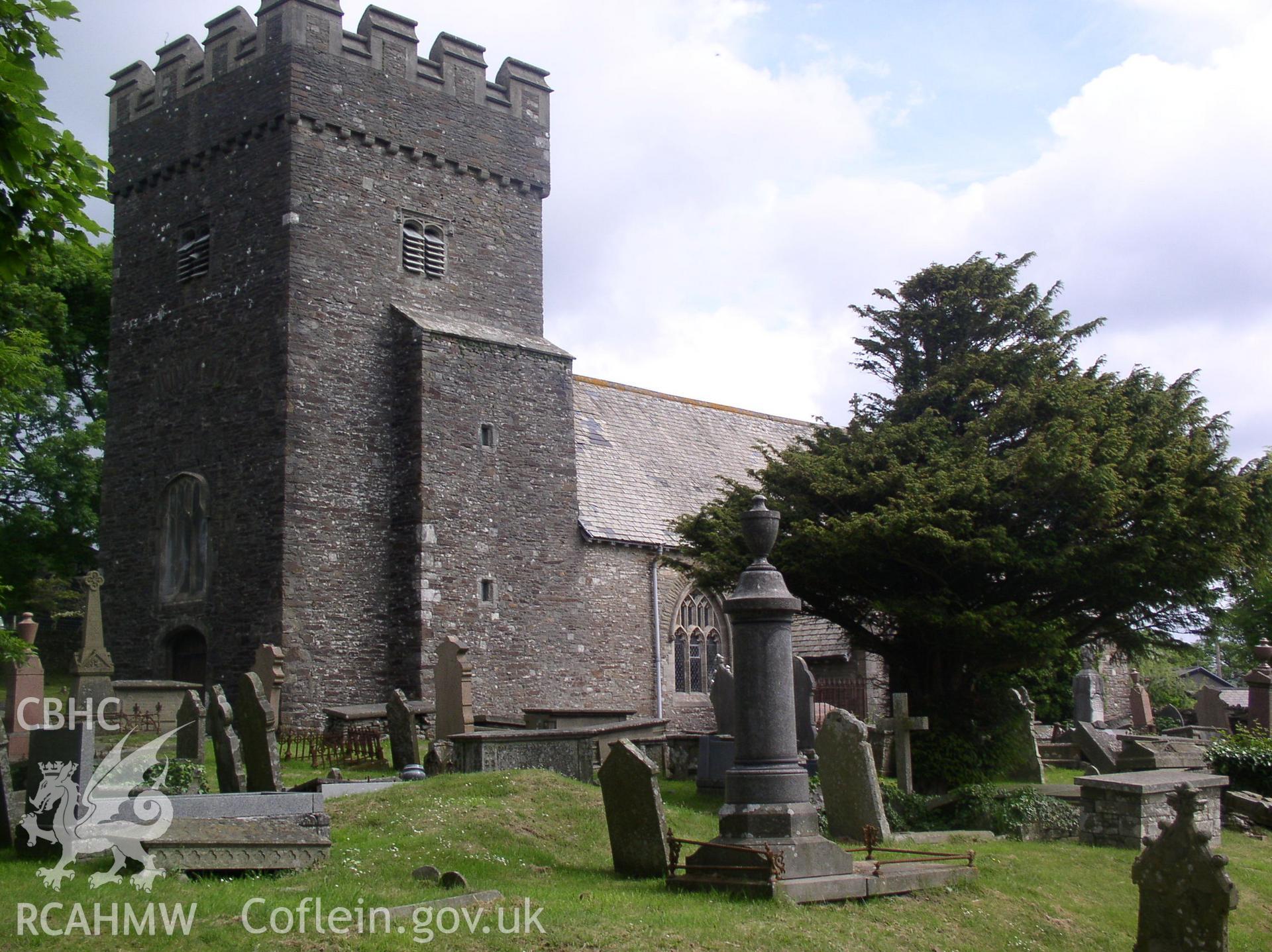 Colour digital photograph showing the exterior of St Cein's Church, Llangeinor; Glamorgan.