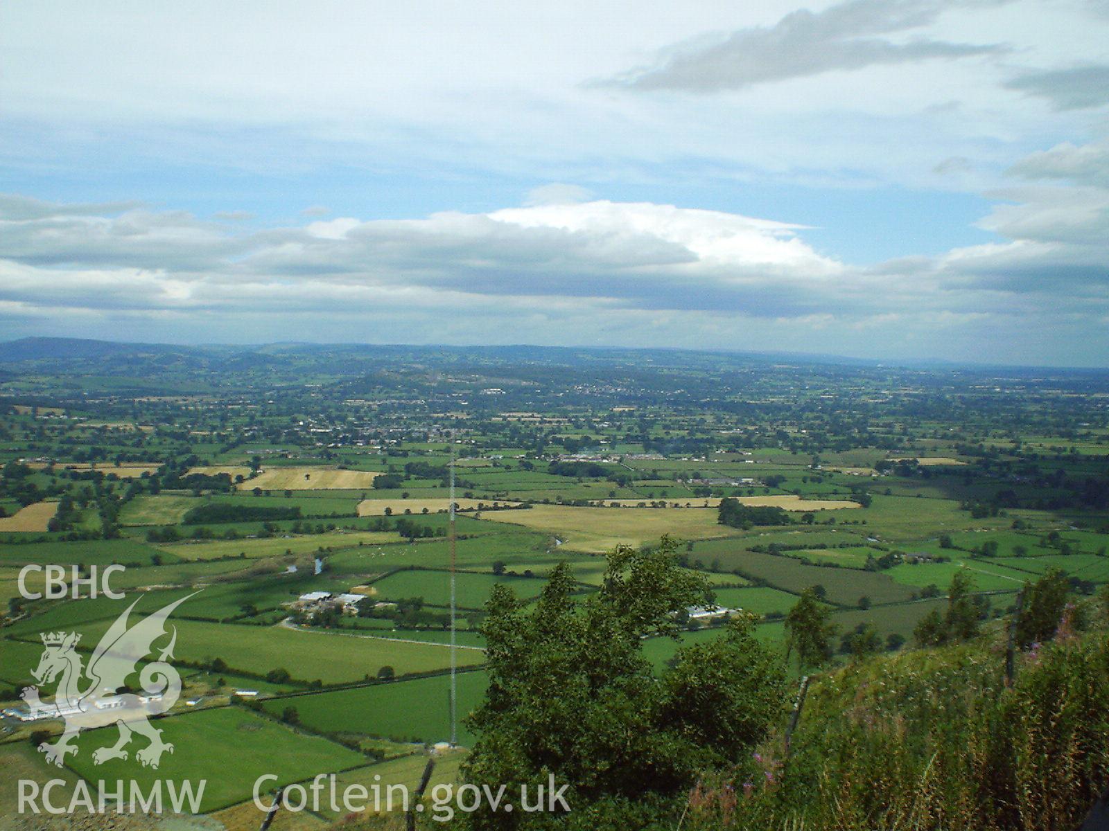 Colour digital photograph showing the countryside to the North West of the site.