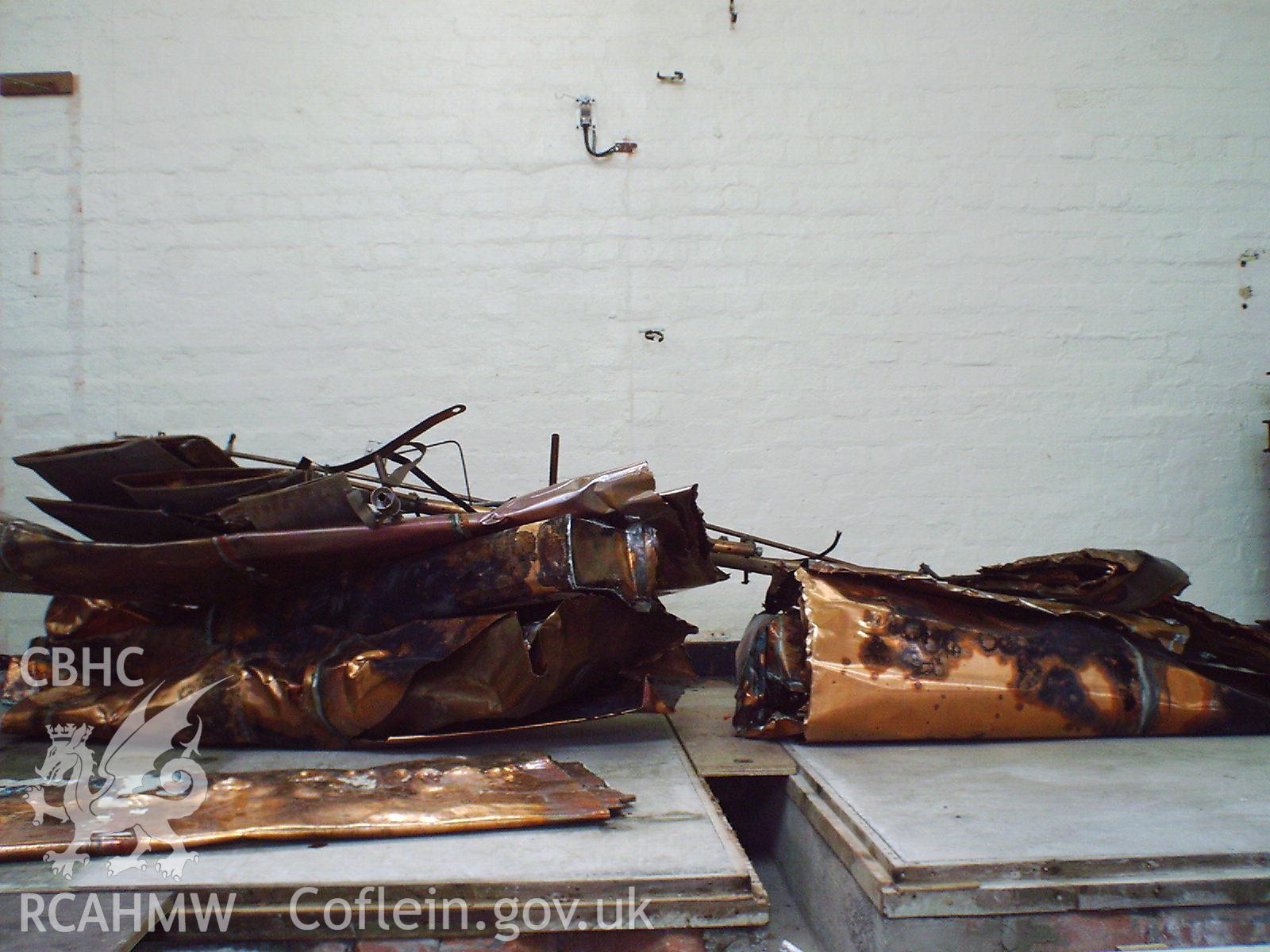 Colour digital photograph of scrap copper.