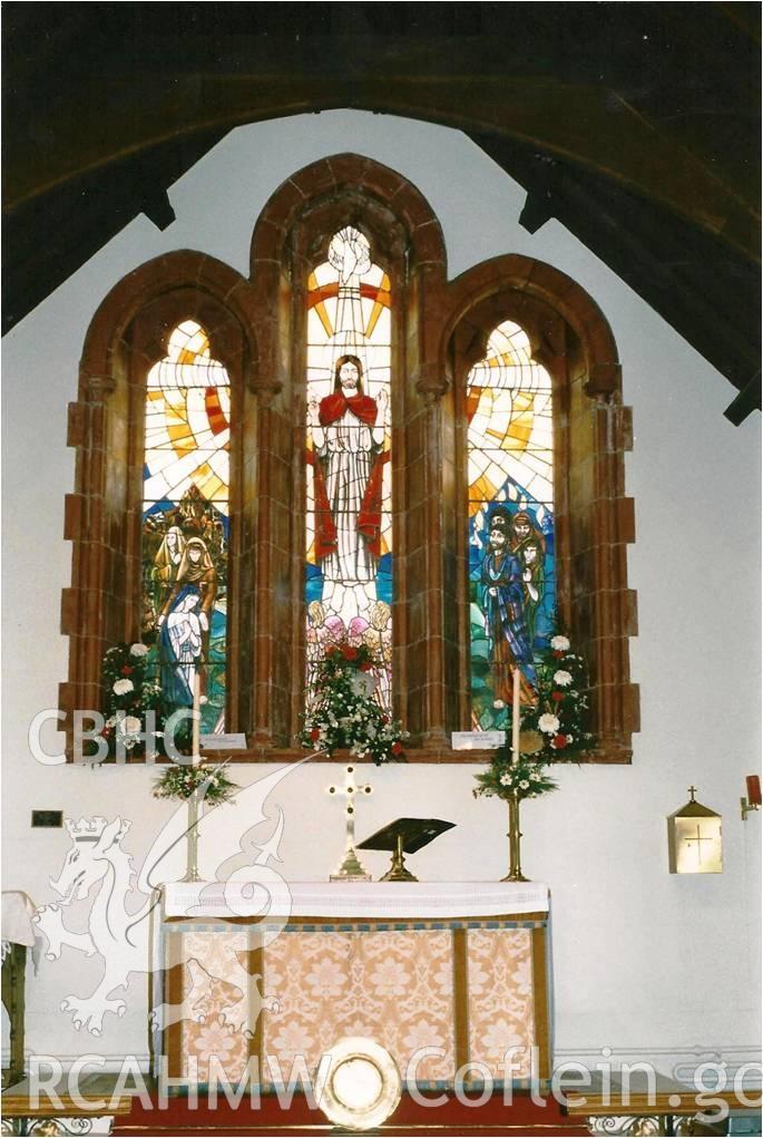Colour interior view of All Saints Church, Maerdy.