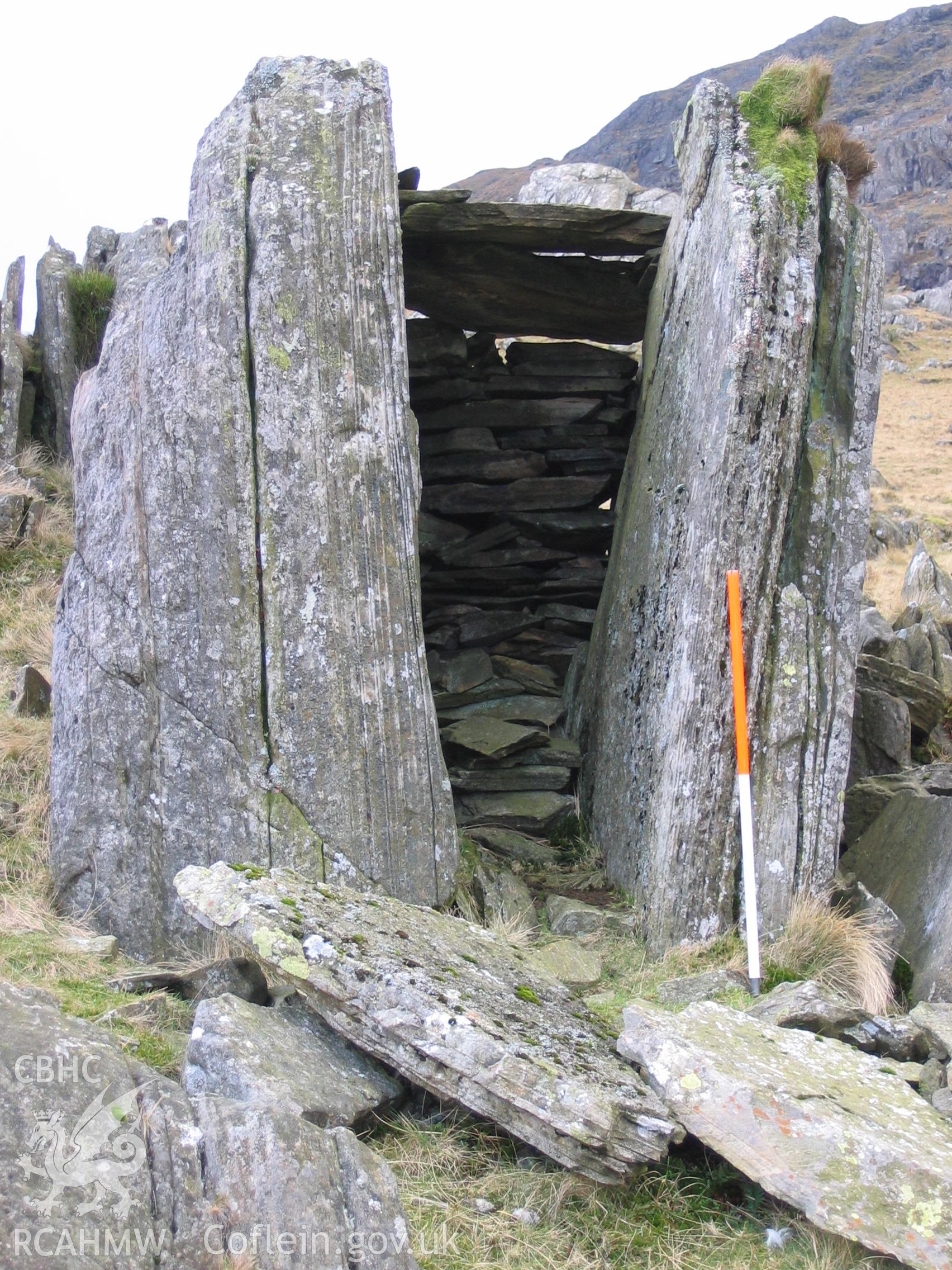 Photograph of Dyffryn Mymbyr Sheep Shelter V taken during Upland Survey by staff of EAS Contracts.