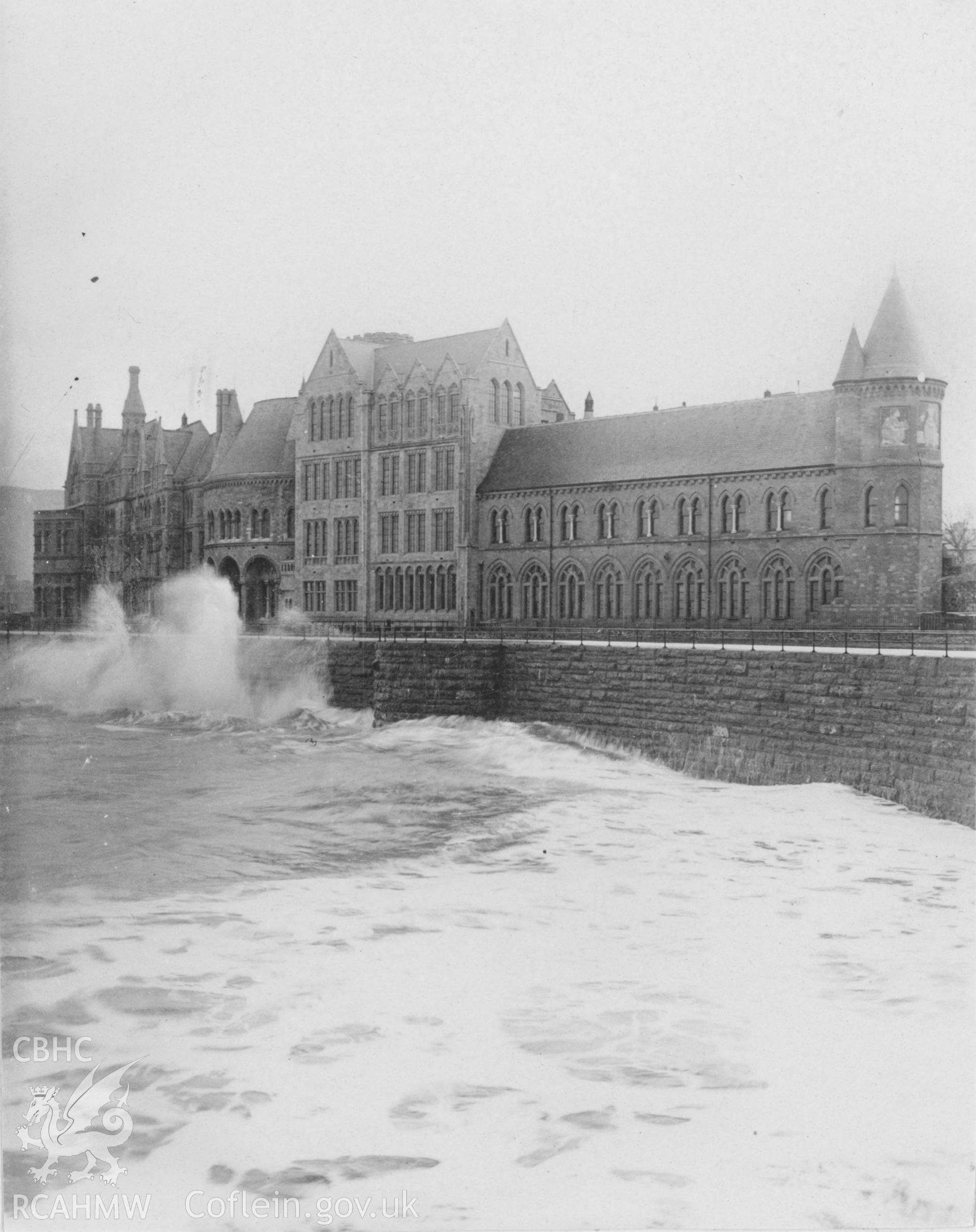 'by W R Saer 1910', view of Old College, Aberystwyth. Digitised from a photograph album showing views of Aberystwyth and District, produced by David John Saer, school teacher of Aberystwyth. Loaned for copying by Dr Alan Chamberlain.