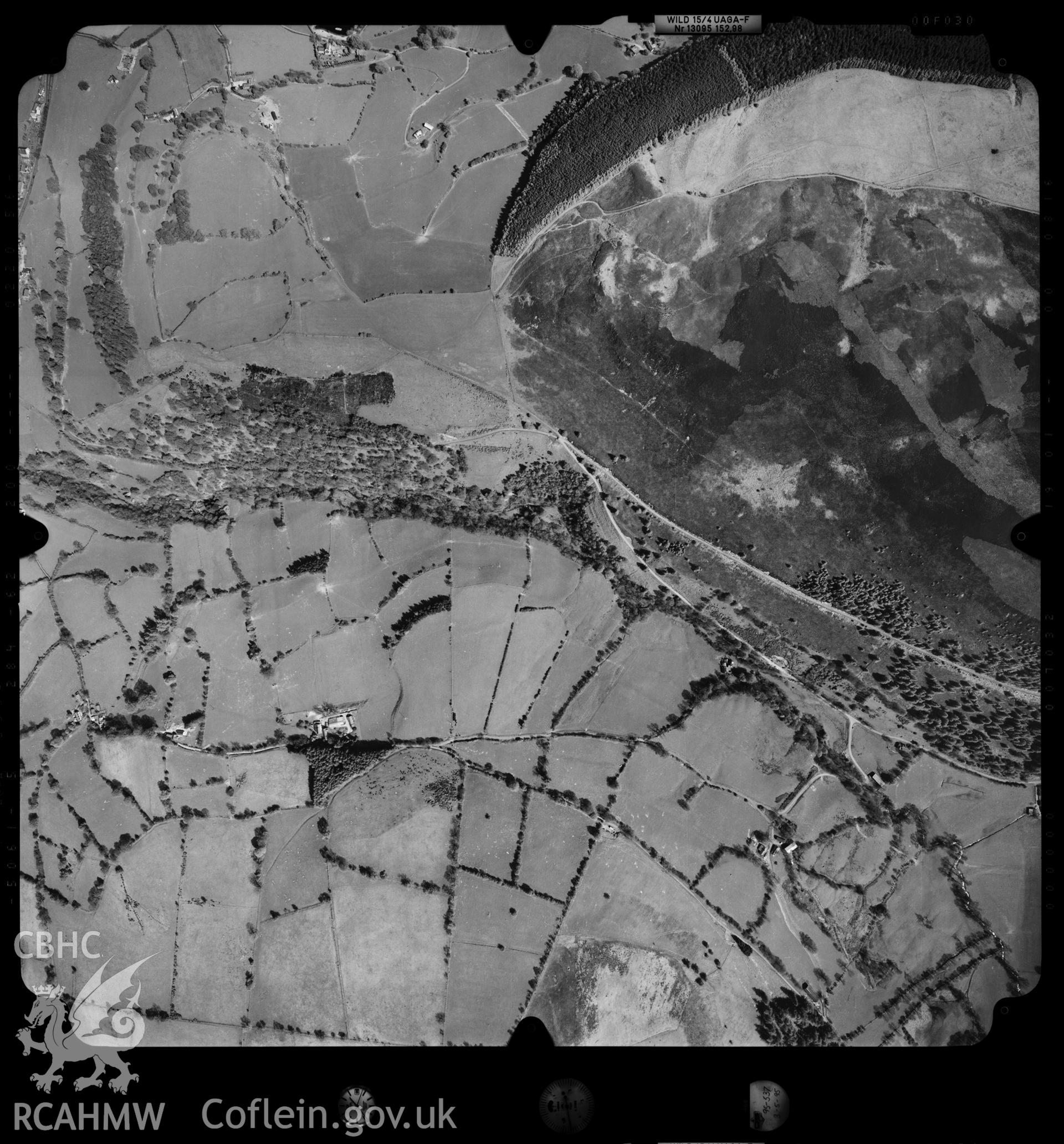 Digitized copy of an aerial photograph showing Deeside Quarry, taken by Ordnance Survey, 1995.