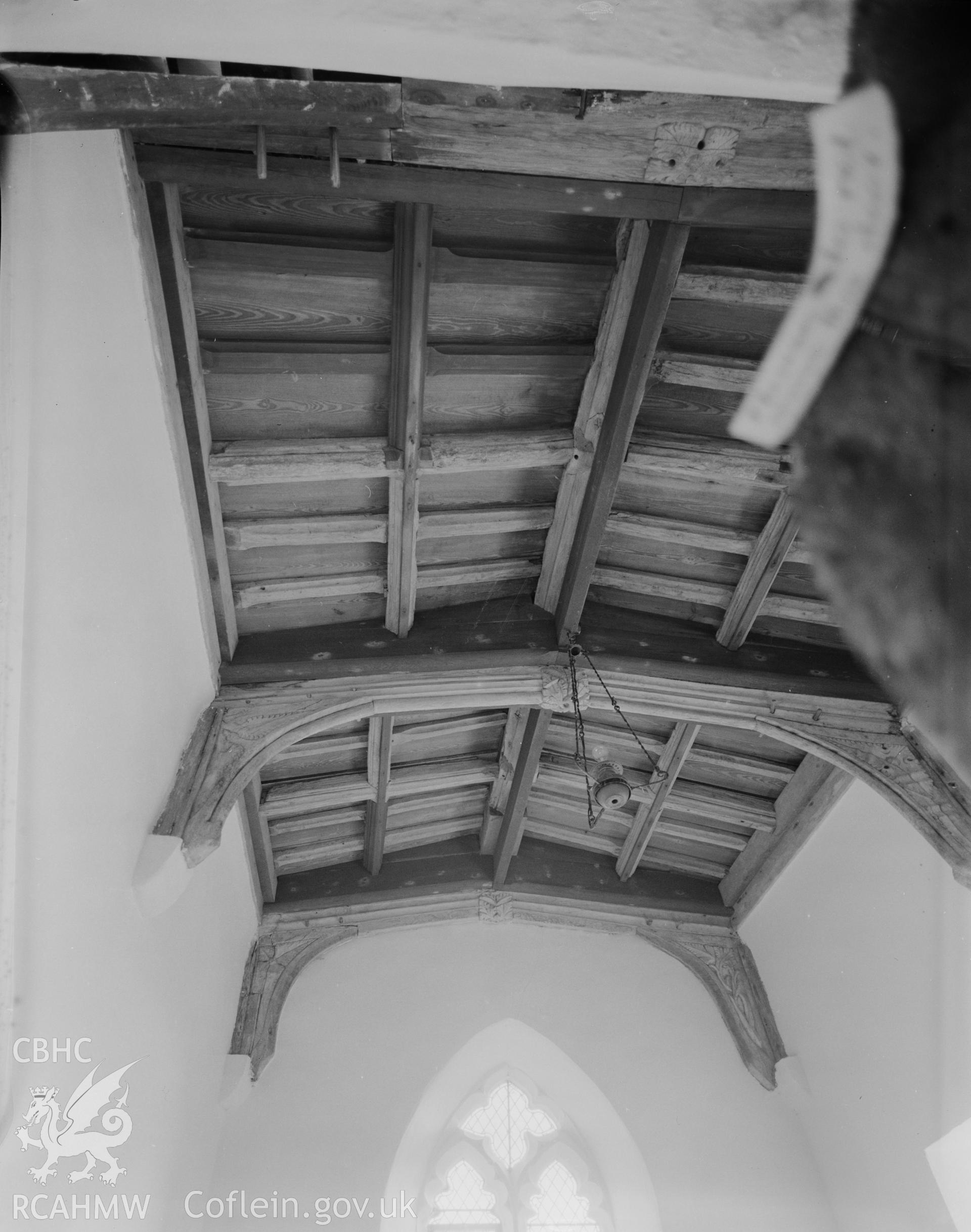 Acetate negative showing Llaneilian Church.