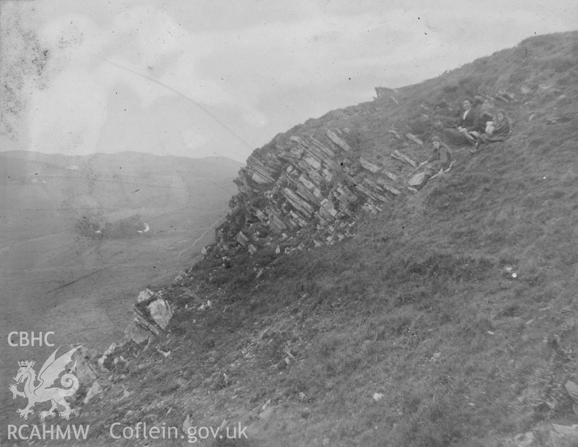 "Friwlwyd- Ystrad Meurig 1912". Photo of landscape. Digitised from a photograph album showing views of Aberystwyth and District, produced by David John Saer, school teacher of Aberystwyth. Loaned for copying by Dr Alan Chamberlain.