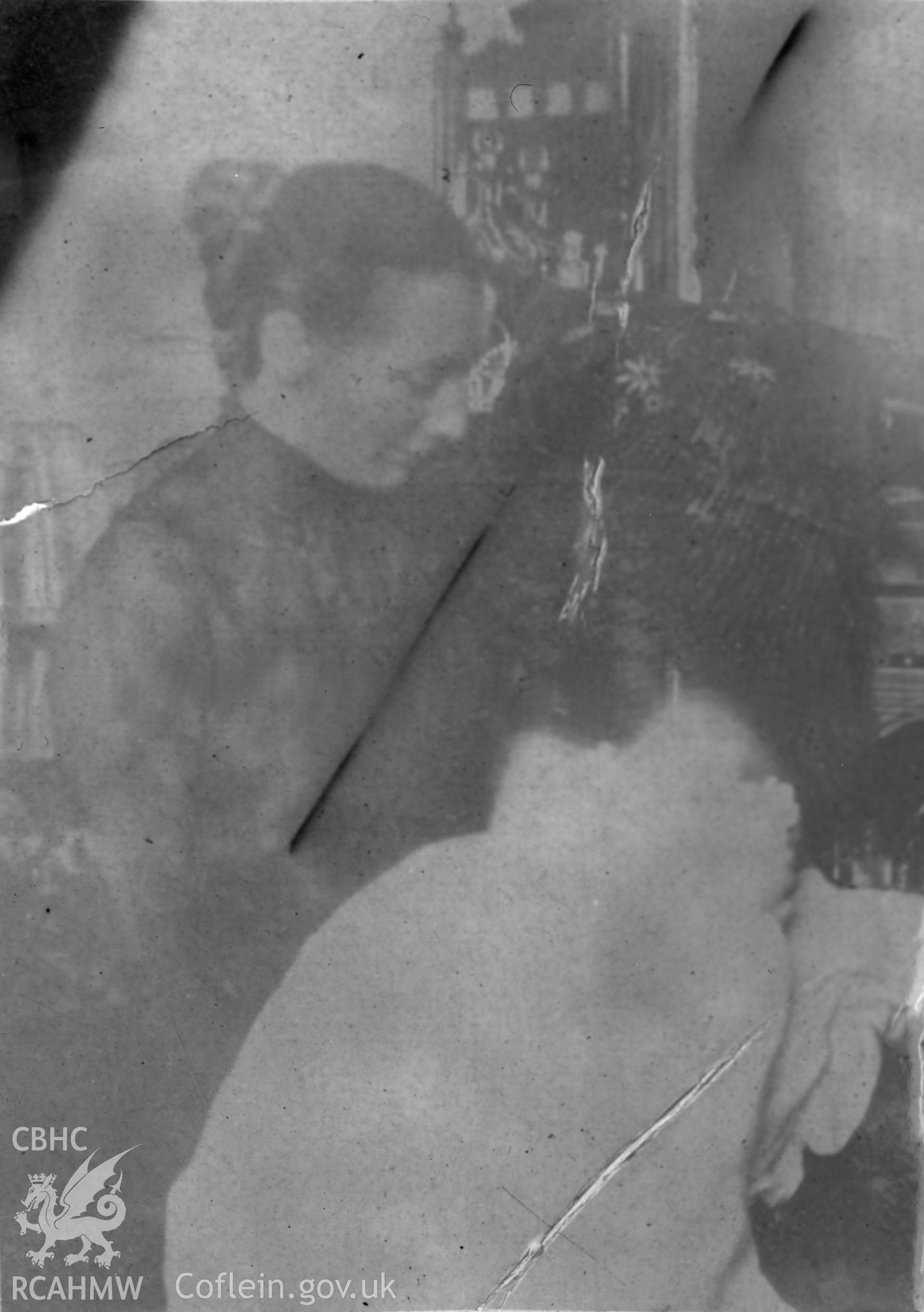 "1901" portrait of female and child. Digitised from a photograph album showing views of Aberystwyth and District, produced by David John Saer, school teacher of Aberystwyth. Loaned for copying by Dr Alan Chamberlain.