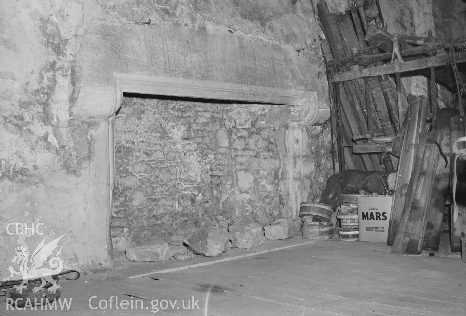 Interior view showing fireplace in the Banqueting Hall
