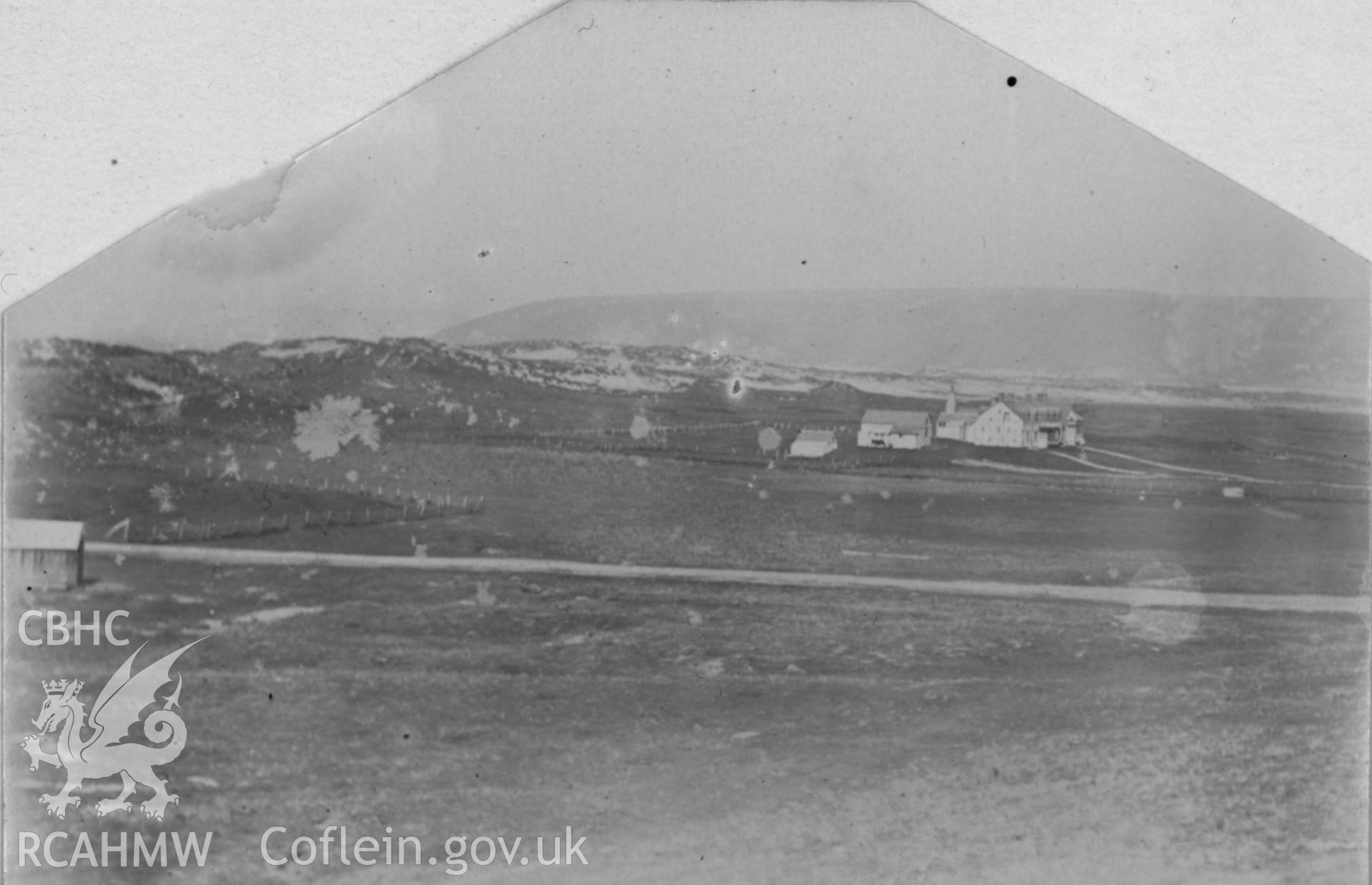 "A car near Borth 1907" Digitised from a photograph album showing views of Aberystwyth and District, produced by David John Saer, school teacher of Aberystwyth. Loaned for copying by Dr Alan Chamberlain.