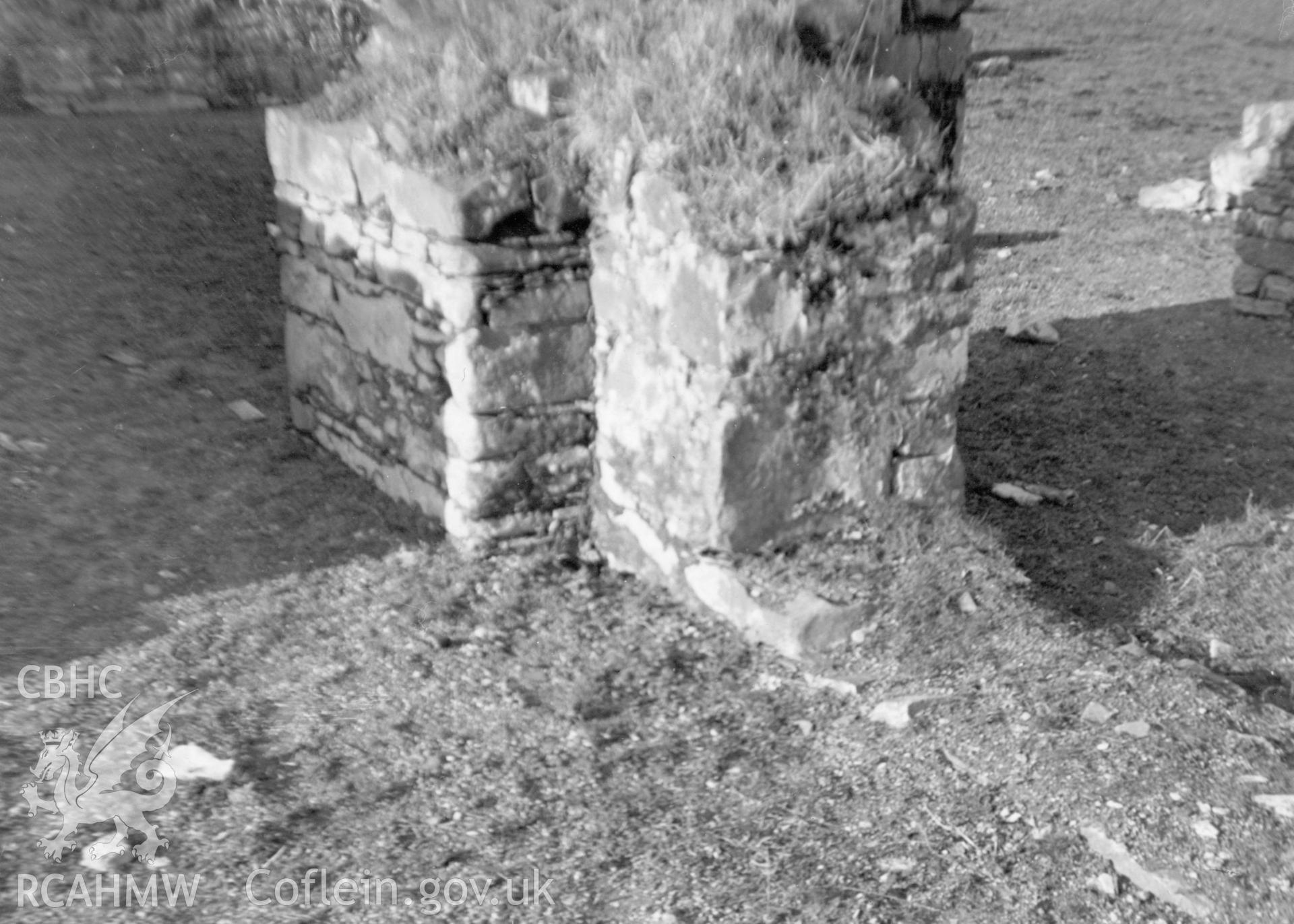 Detail of consolidated walling at Talley Abbey.